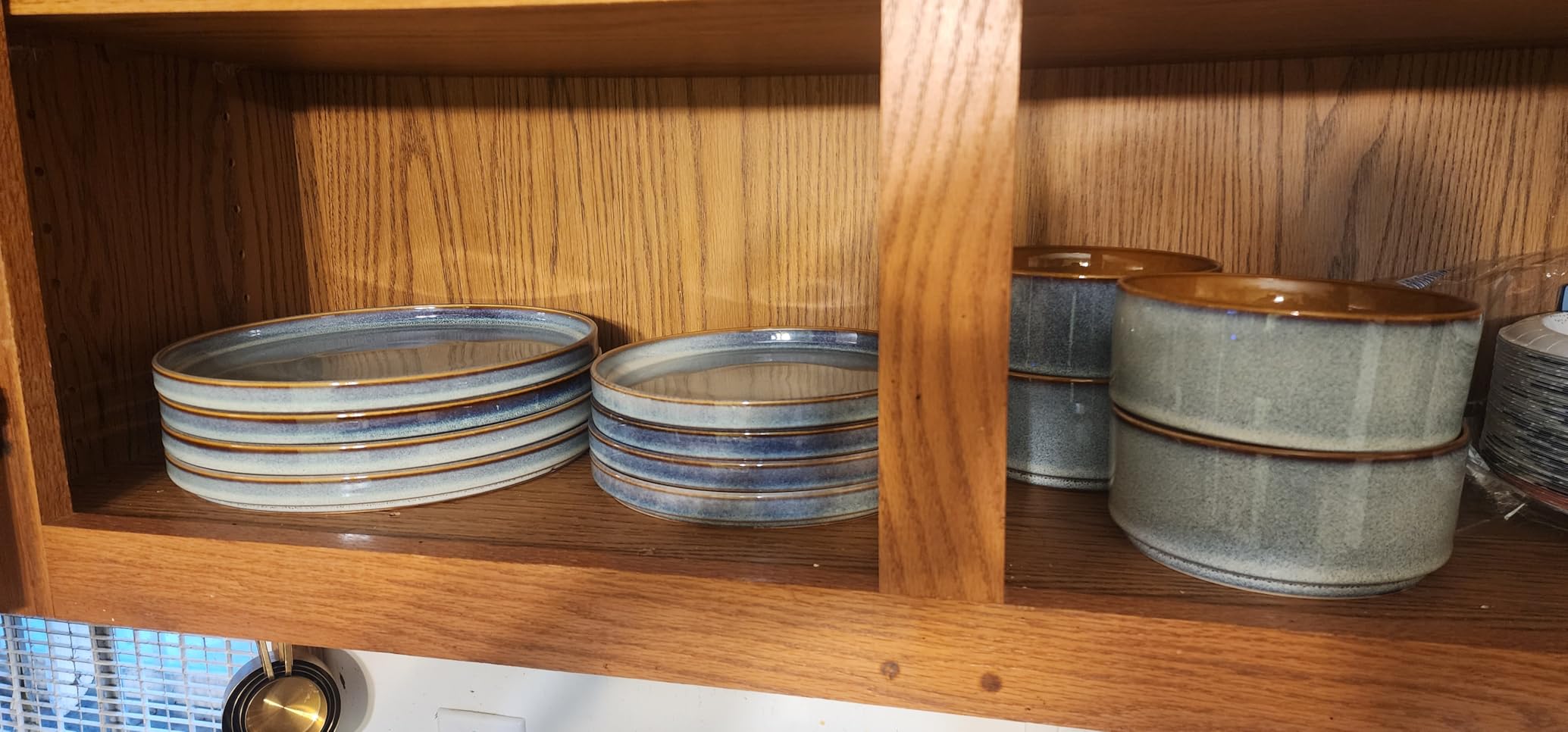 vancasso ONION Ceramic Dinnerware Sets, 12 Pieces Stoneware Plates and Bowls Sets for 4, Reactive Glaze Dishes Set for Kitchen, Dishwasher and Microwave Safe, Blue customer photo 1
