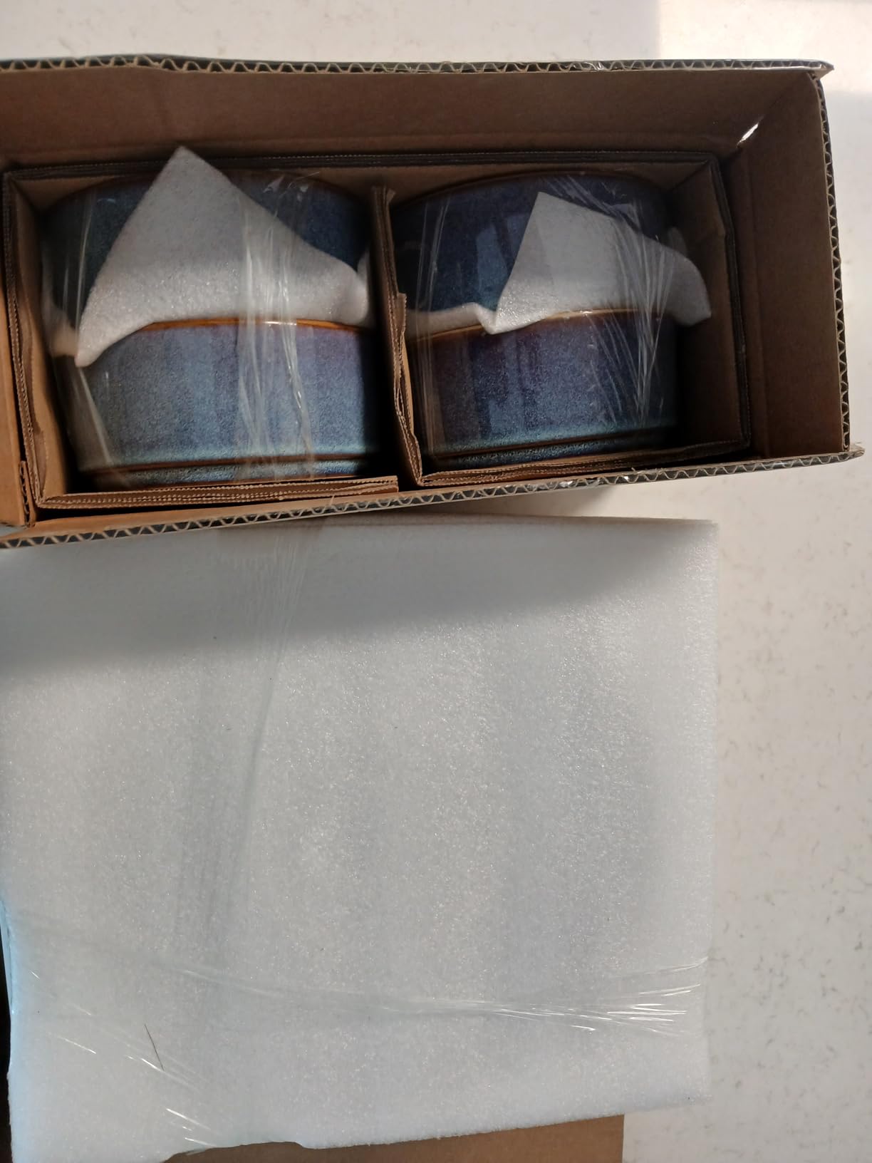 vancasso ONION Ceramic Dinnerware Sets, 12 Pieces Stoneware Plates and Bowls Sets for 4, Reactive Glaze Dishes Set for Kitchen, Dishwasher and Microwave Safe, Blue customer photo 2