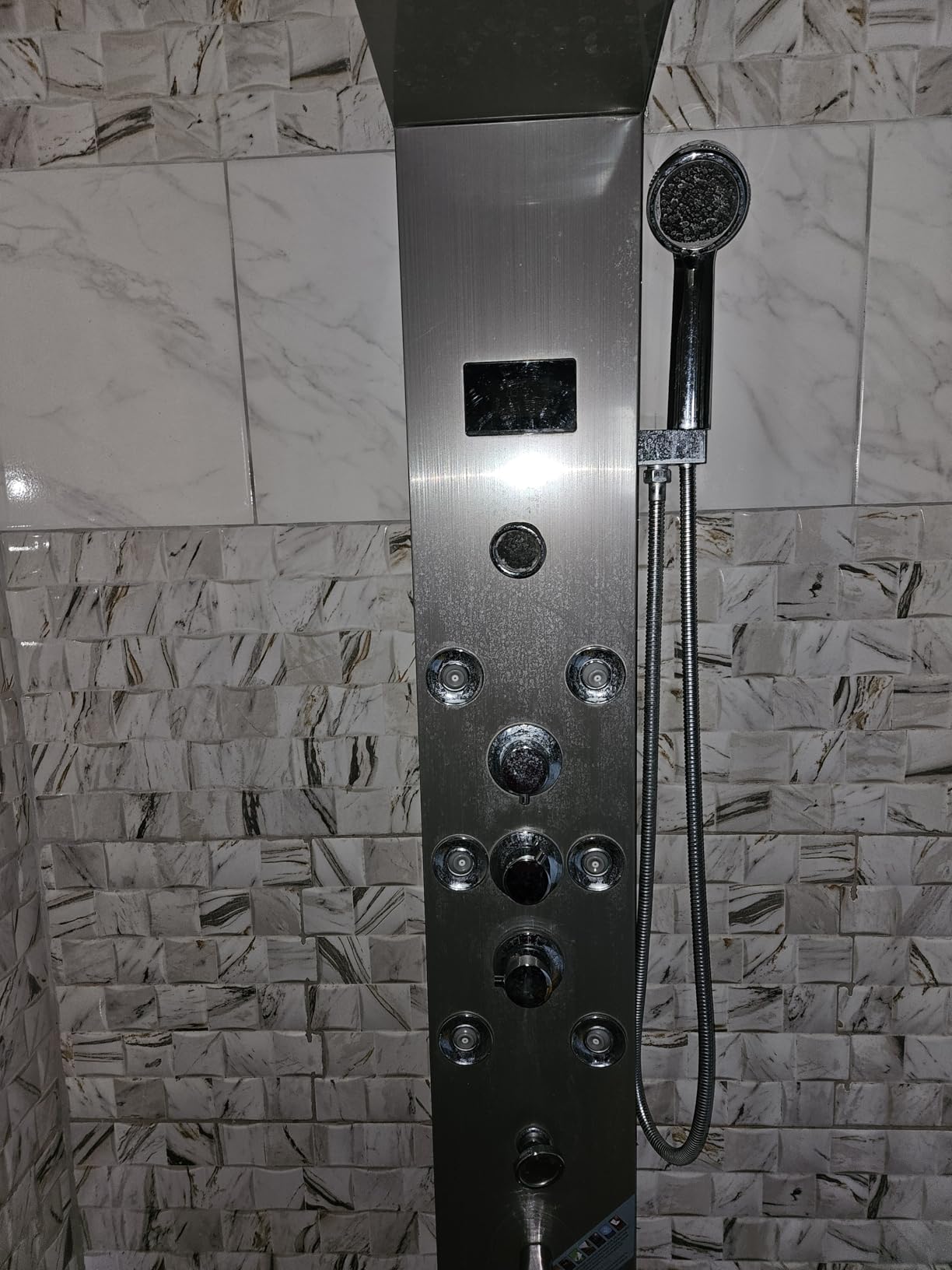 VEVOR Shower Panel Tower System with Rainfall Waterfall Shower Head, 53 in Brushed Stainless Steel Shower Column, 5-Function Faucet, Wall-Mount Rain Massage System with 2 Body Jet, Handheld, Tub Spout customer photo 2