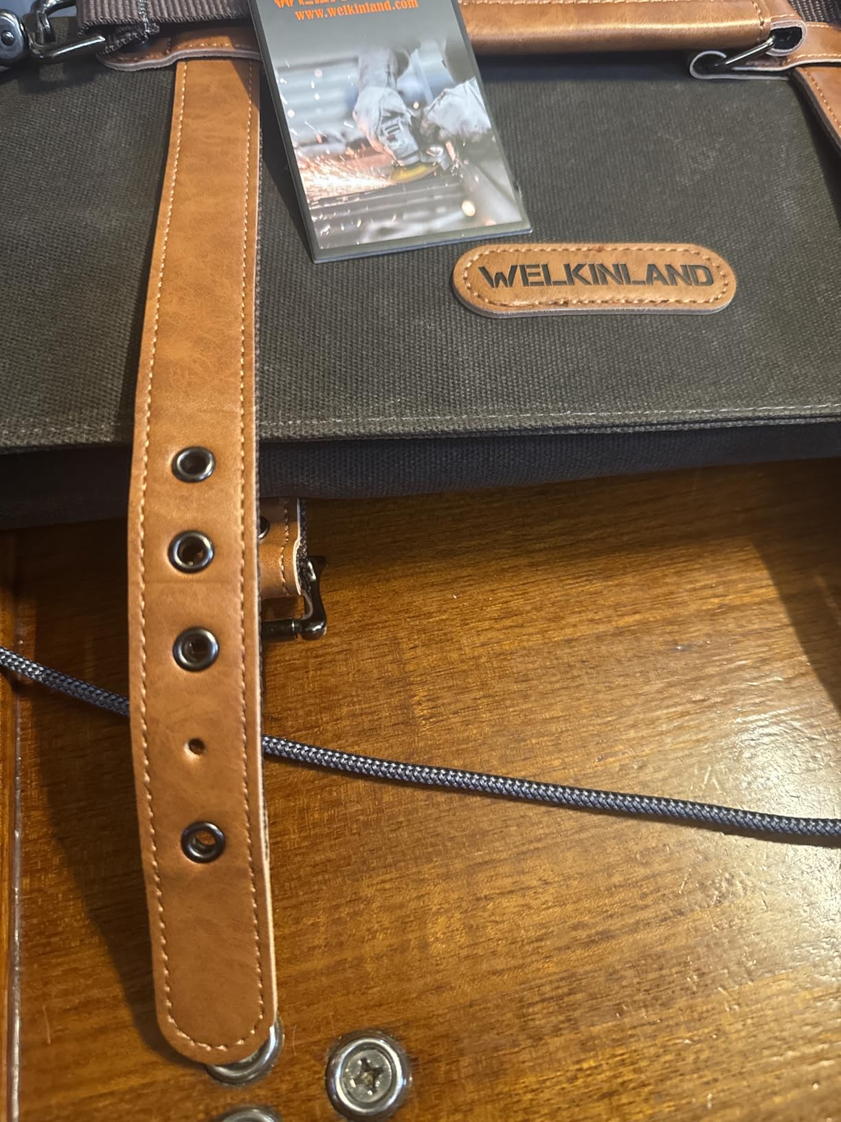 WELKINLAND 13-Pocket Knife Roll, Waxed-Canvas Leather Knife Roll Bag, Heavy-Duty Chef Knife Roll Bag, WaterProof Knife Wrap Roll, Portable Chef Knife Roll Up, Chef Knife Bags And Rolls customer photo 2