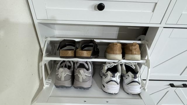 Shoe Cabinet with 2 Flip Drawers & 2 Top Drawers, 43