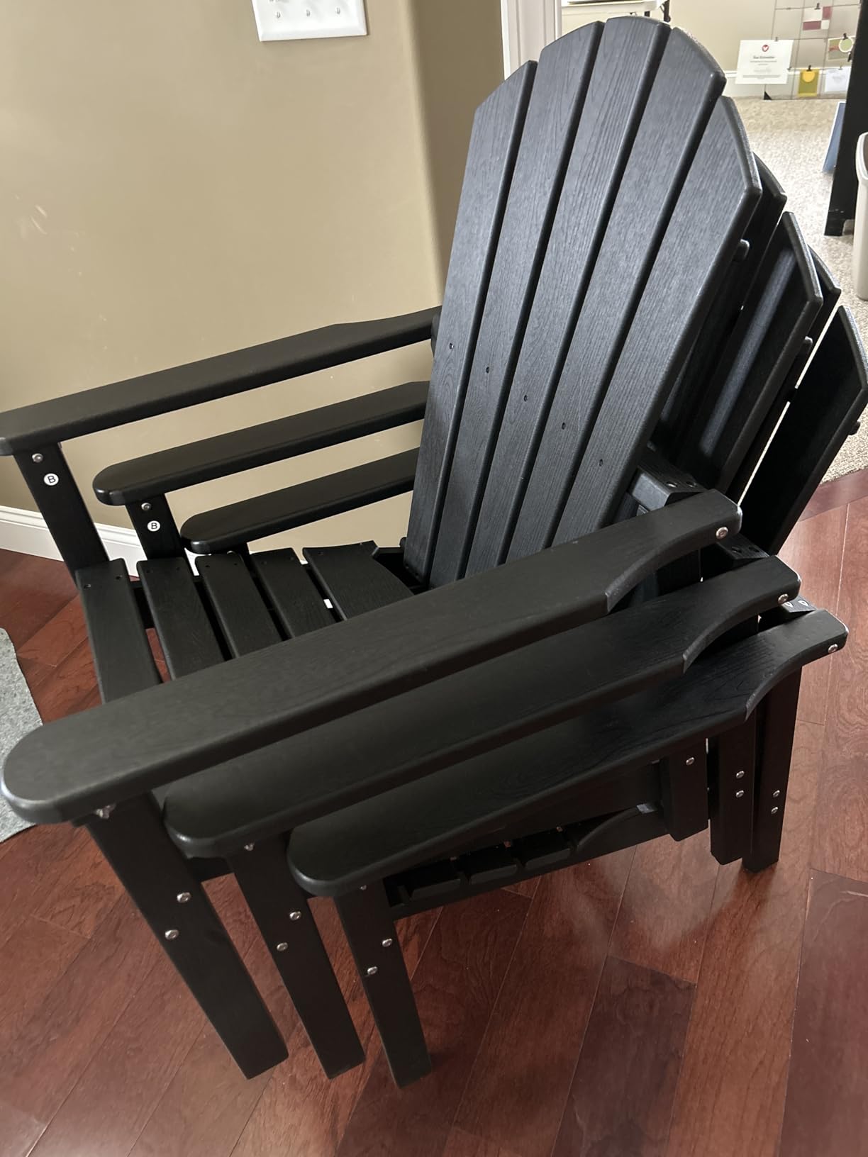 Stackable Adirondack Chairs Set of 4, Compact HDPE, Coffee - 26.3