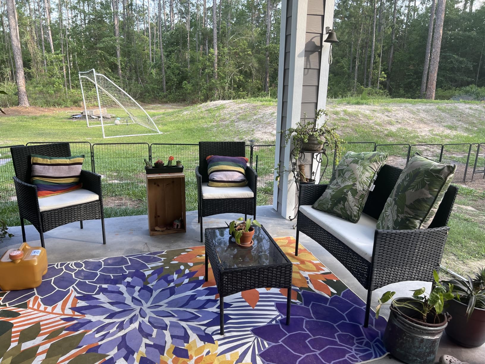 Shintenchi 4 Piece Outdoor Patio Furniture Sets, Small Wicker Patio Conversation Furniture Rattan Chair Set with Tempered Glass Coffee Table for Backyard Porch Garden Poolside Balcony, Black customer photo 1