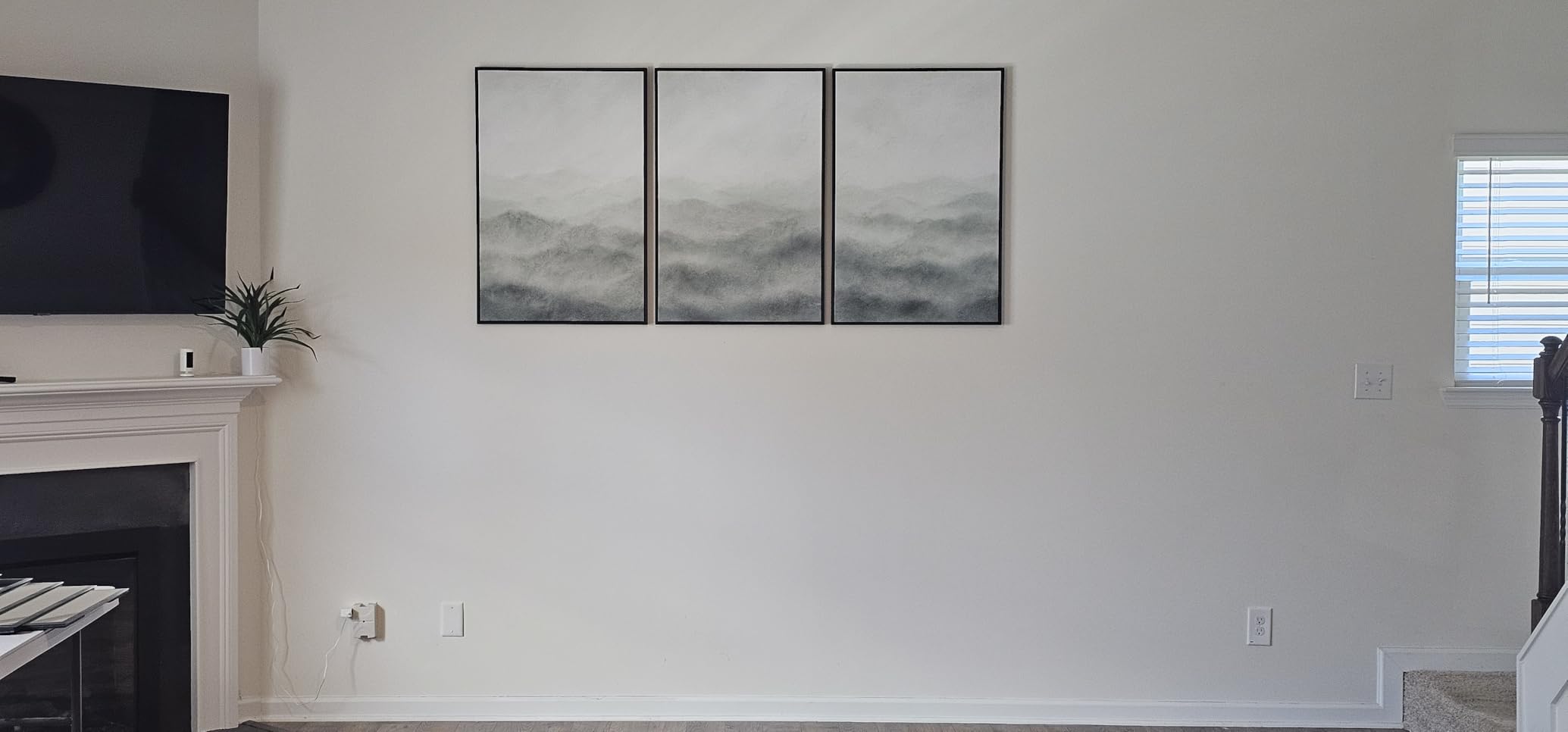 Large Framed Abstract Nature Landscape Wall Art for Living Room, Set of 3 Modern Canvas Prints Paintings Artwork for Walls, Green Lake Pictures for Hallway, Dining Room, Office Wall Decor 24x36 Inch customer photo 1
