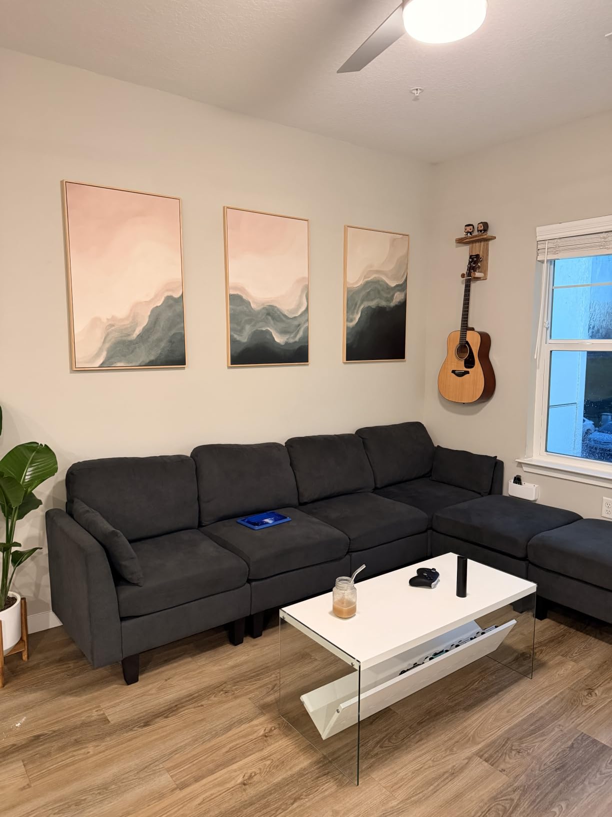 Large Framed Abstract Nature Landscape Wall Art for Living Room, Set of 3 Modern Canvas Prints Paintings Artwork for Walls, Green Lake Pictures for Hallway, Dining Room, Office Wall Decor 24x36 Inch customer photo 2