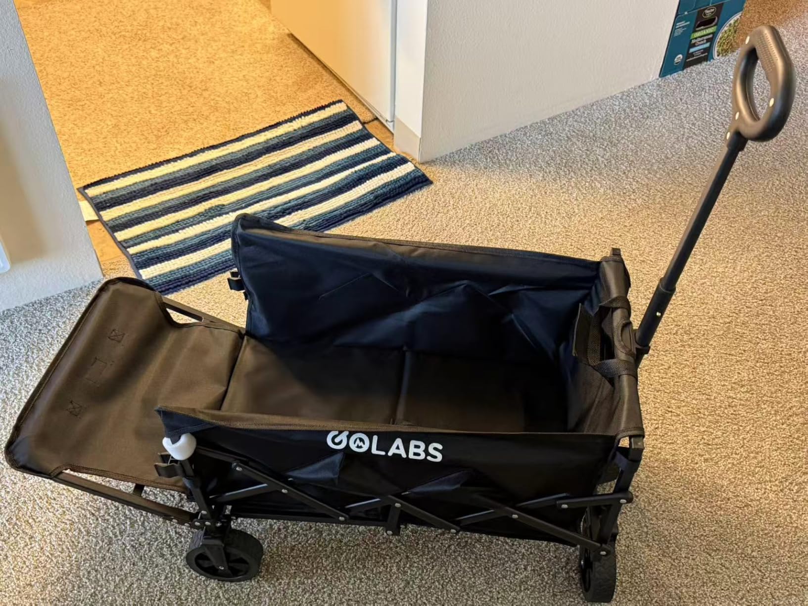 Golabs WA1 Collapsible Folding Wagon Cart, Max 220lb Load, Expands to 100L | Dual-Bearing Wheels, Smooth Swivel Steering, Drop-Down Tailgate, Extended Storage, 2 Cup Holders, Grocery/Garden/Camping, Black customer photo 2
