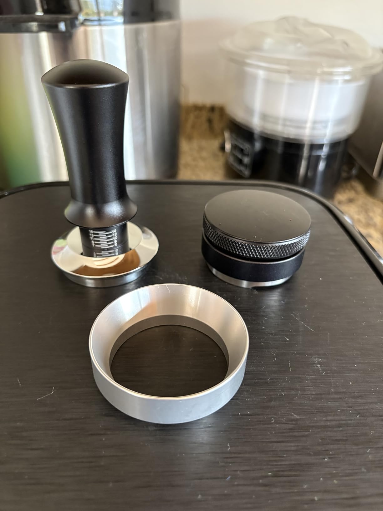 Reoszeank 51mm Espresso Accessories Kit, Distributor, Tamper, Dosing Funnel | Spring Loaded Calibrated Tamper, Espresso Distribution Tool and Leveler, fits Delonghi, CASABREWS and atatix 51 mm Machines customer photo 1