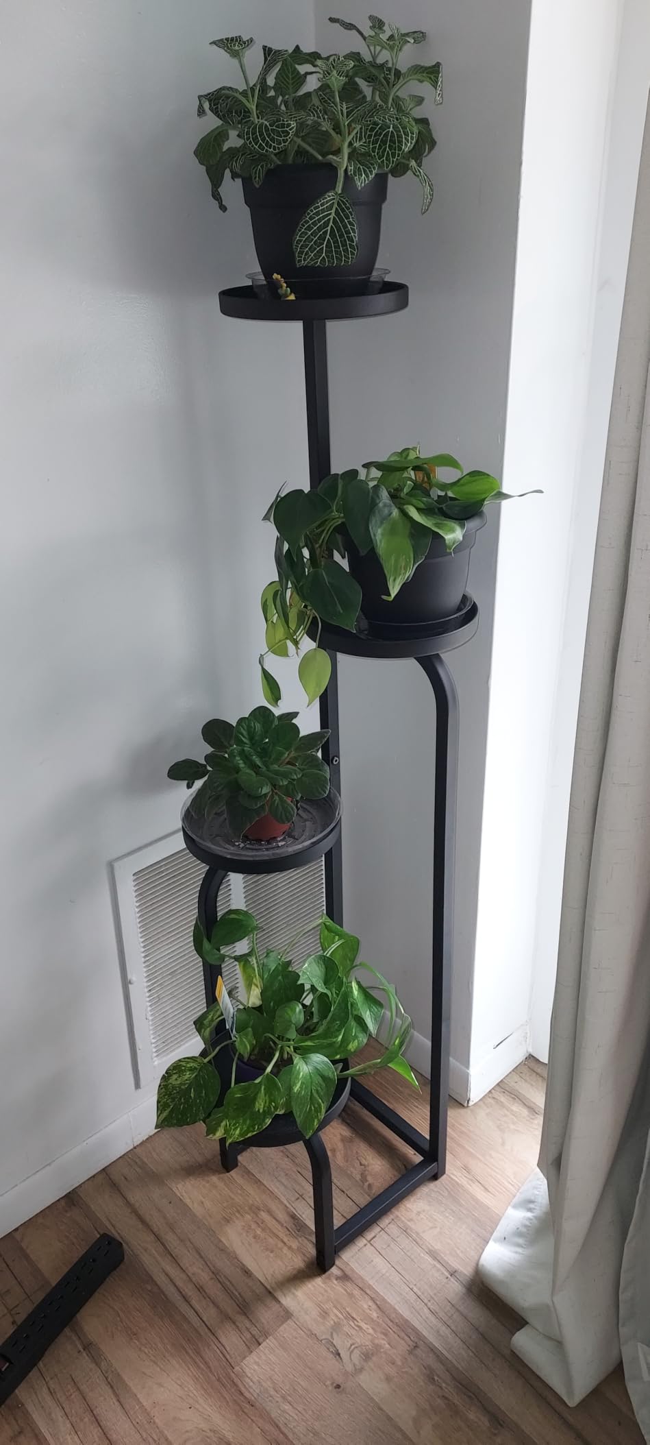 Bamworld Plant Stand with Grow Light Corner Metal Flower Pot Stands | 4 Tier Plant Shelf with Grow Lights for Patio Garden Balcony Living Room Bedroom(Patent Design) customer photo 2