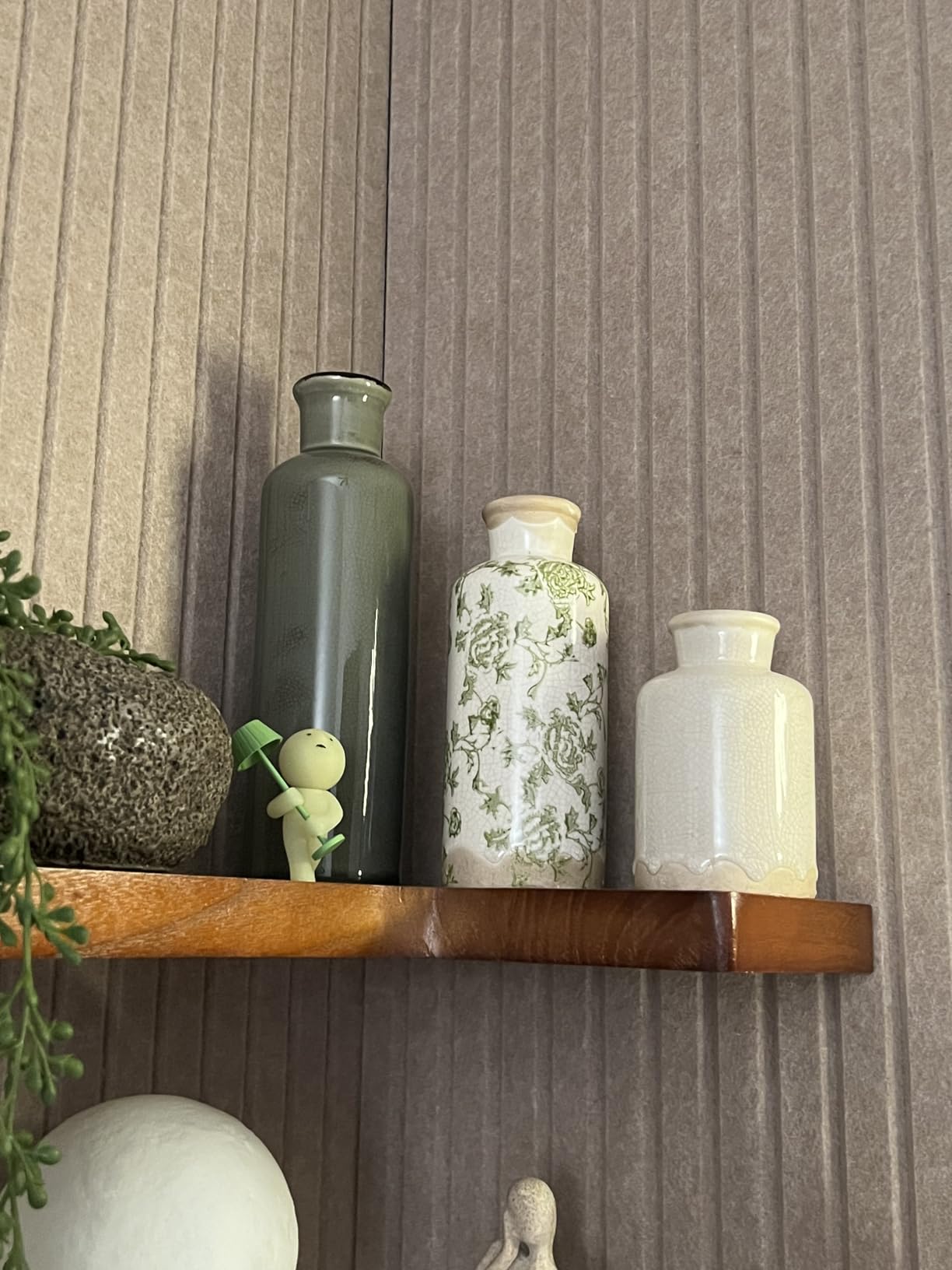 Ceramic Vase Set of 3, Neutral Flower Vases Home Decor, Pottery Rustic Farmhouse Decorative Vases Modern Decor for Table Mantel Entryway Bookshelf Living Room Kitchen Bedroom - Brown customer photo 1