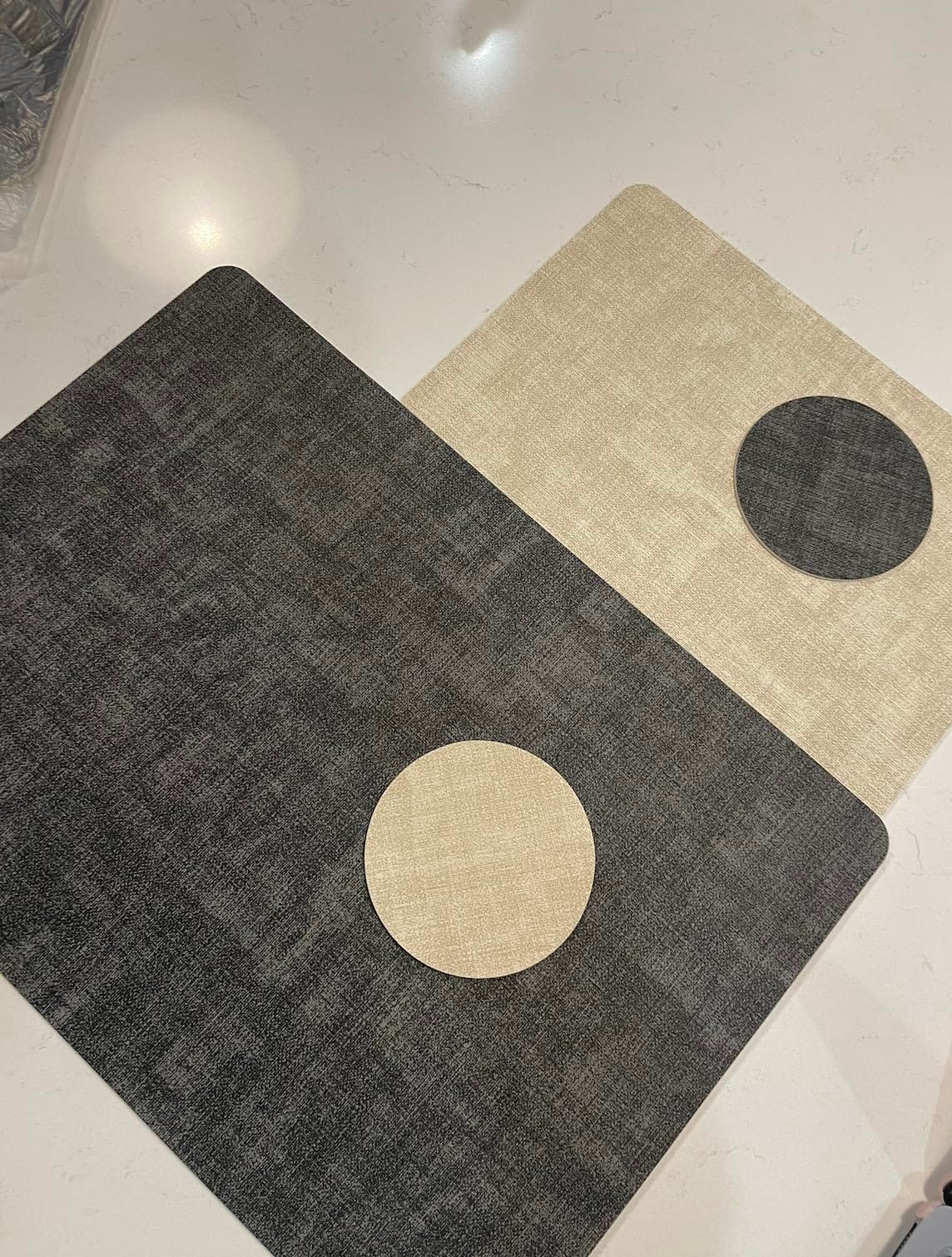 Fyvva Placemats Set of 6 Wipeable Reversible Faux Leather with Coasters | Waterproof, Non-Slip Rectangular Table Mats, Heat, Stain & Scratch Resistant, for Indoor & Outdoor Dining, Table Decor customer photo 2