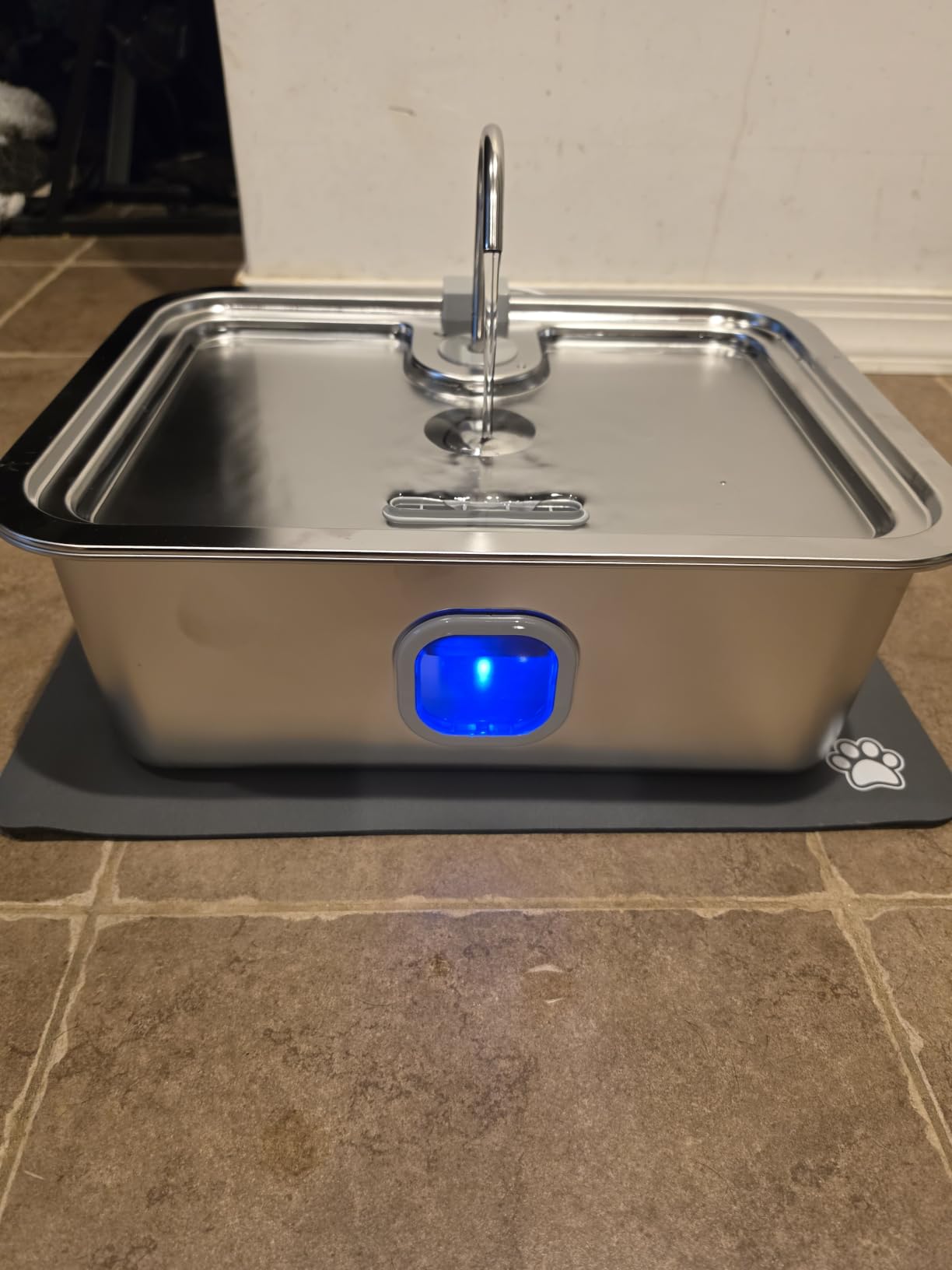 4.2Gal Dog Water Fountain for Large Dogs, 16L Stainless Steel Large Dog Fountain Water Bowl with Deeper & Wider Drinking Tray, Automatic Pet Water Dispenser with Visible Window for Multi-Pets Families customer photo 2