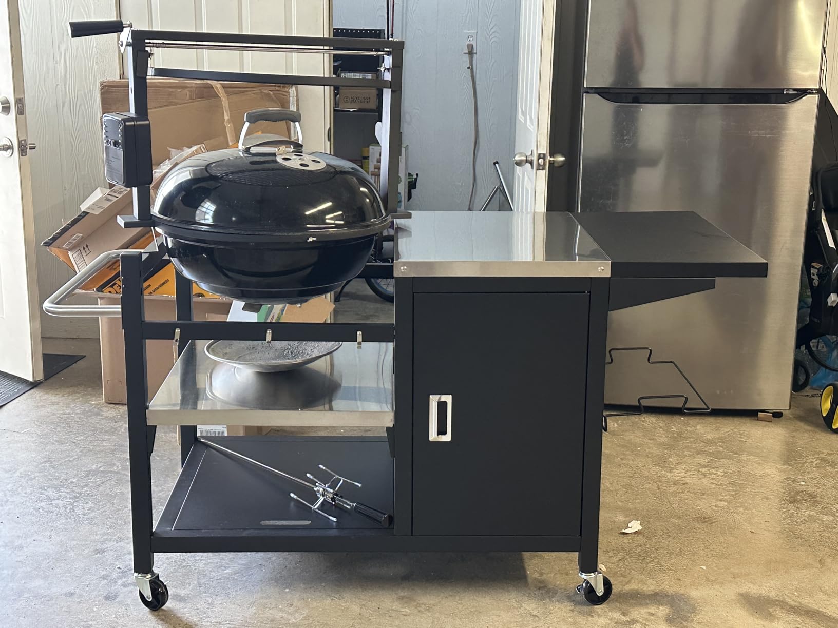 Utheer Grill Table Cart for Weber Kettle 22