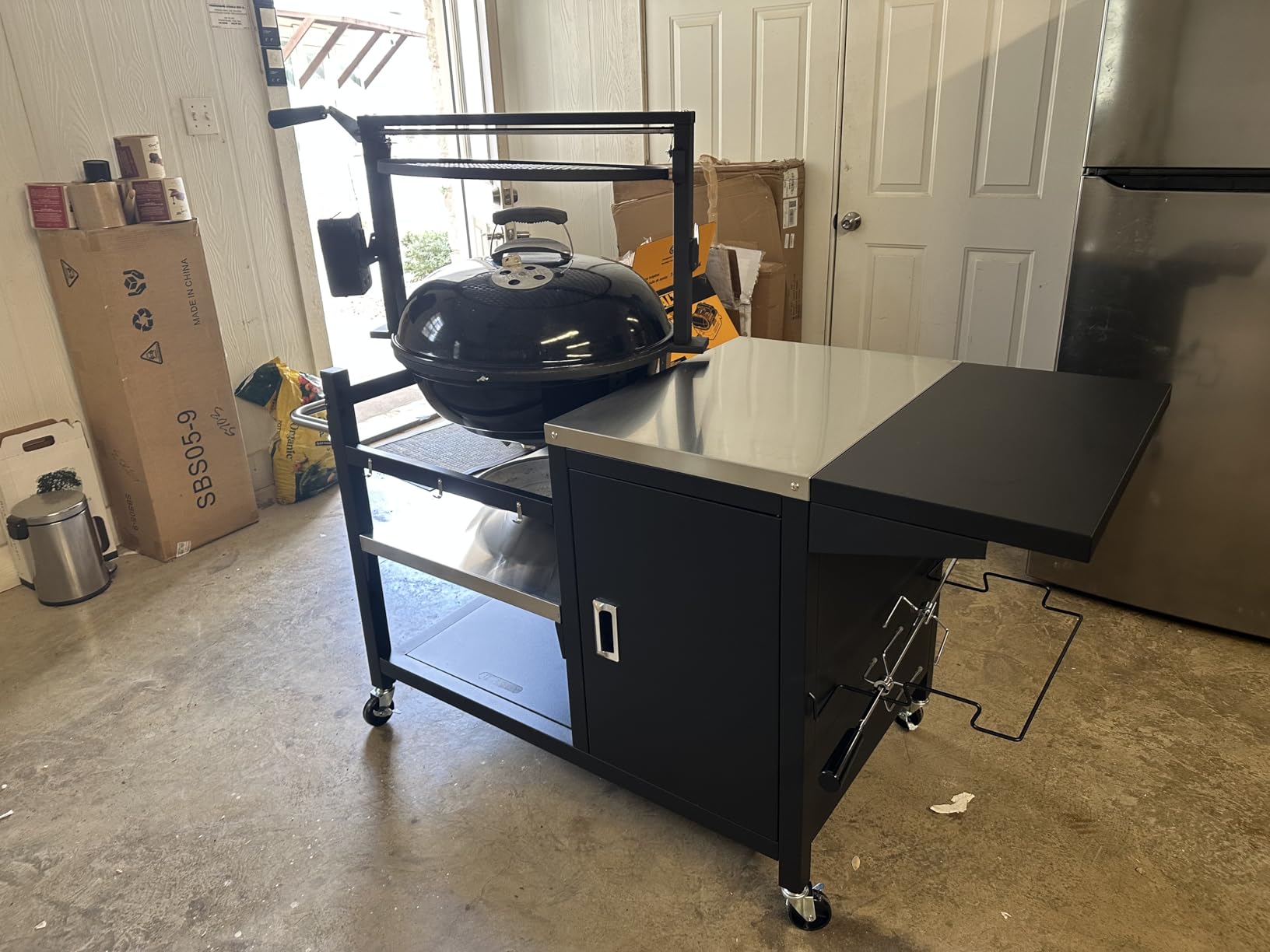 Utheer Grill Table Cart for Weber Kettle 22