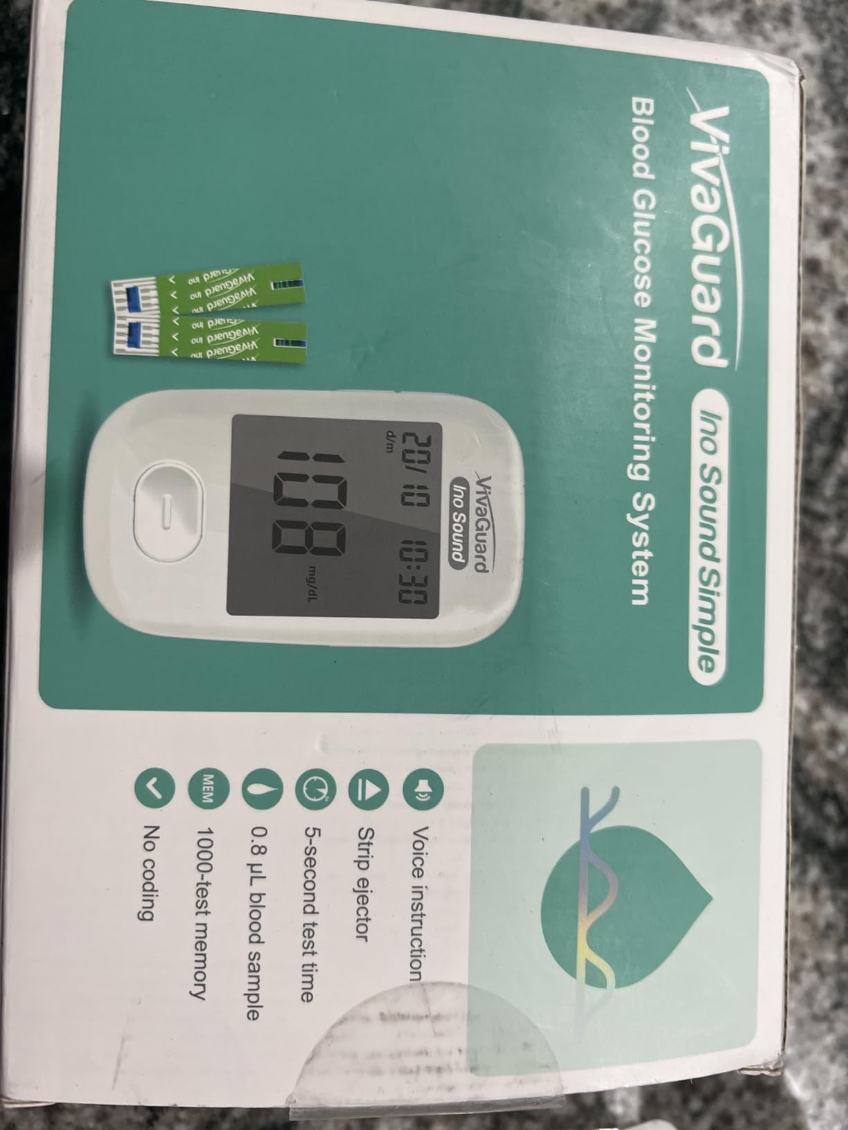 VivaGuard Talking Blood Glucose Monitor Kit, FDA-Cleared FSA&HSA Eligible | Voice Guidance for Senior and Poor Vision, 100 Strips & 100 Lancets, 1000 Large Memory, Large Display, 5s Test, No Coding customer photo 1