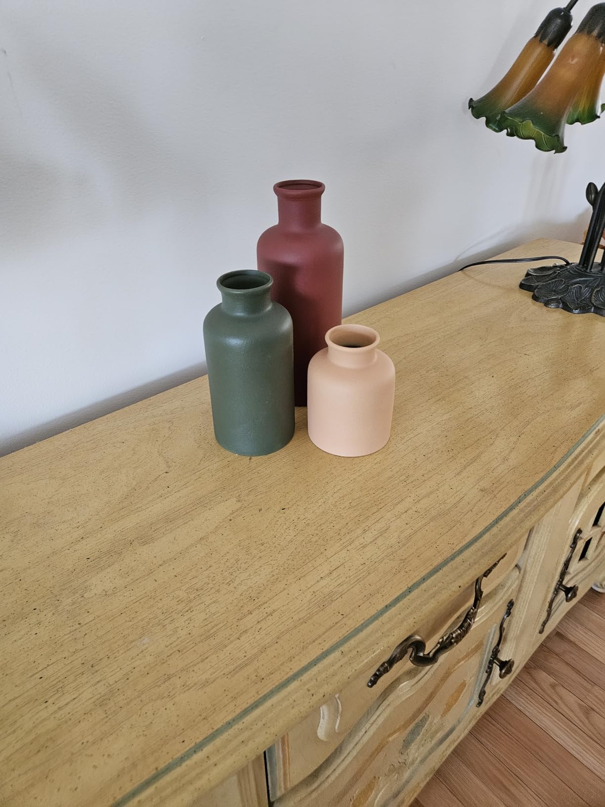 Modern Ceramic Vase Set of 3, Beige Colors, Decorative Bottles for Home, Farmhouse Rustic Decor, Housewarming Gifts, Wedding Gifts, Bridal Shower Gifts, Birthday Gifts for Women (Beige) customer photo 1