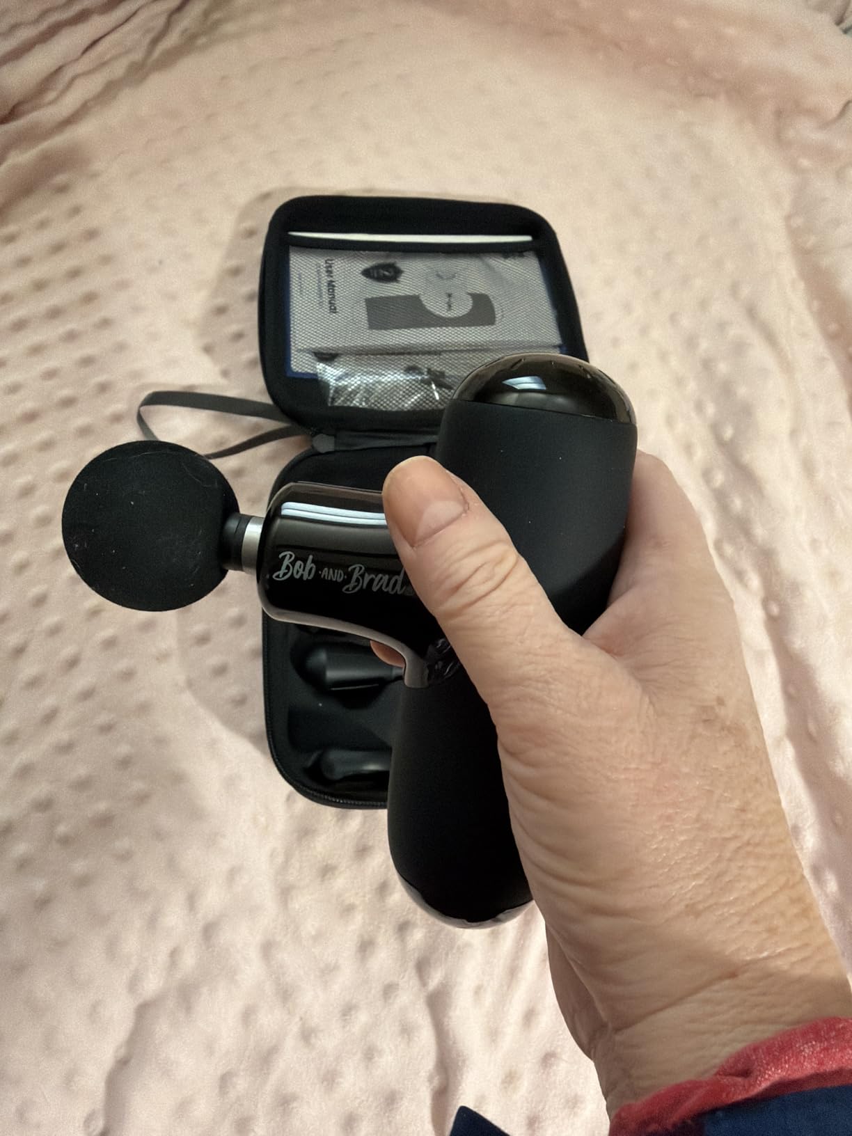 BOB AND BRAD Q2 Ultra Mini Massage Gun with Red Light Infrared Heating Head, Pocket-Sized Deep Tissue Massager for Muscle Therapy, HSA Portable Percussion Massage Gun for Pain Relief FSA Eligible customer photo 1