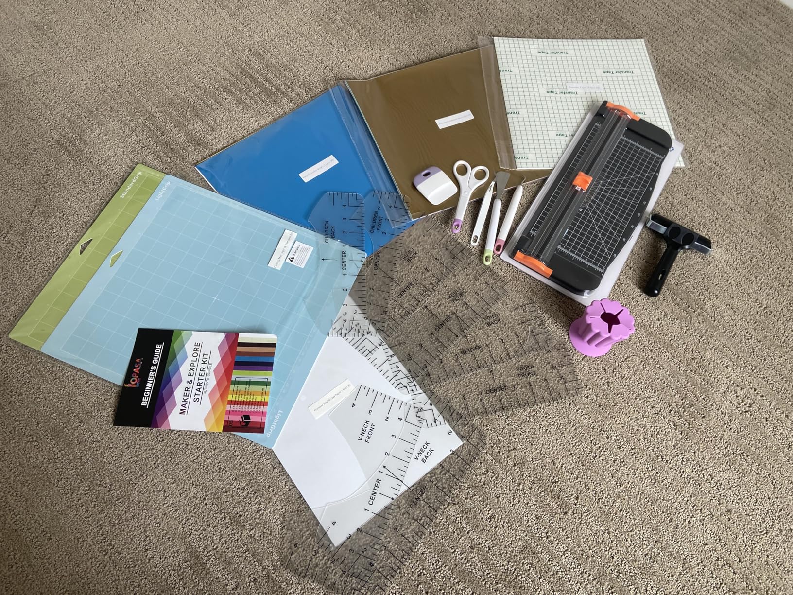 Starter Kit Bundle Accessories Compatible with Cricut Machine | for Maker 4, 3 & Explore 5, 4|Tool Set and Craft Supplies|12'' x12'' Vinyl|Essential for Decals, Stickers & HTV customer photo 1