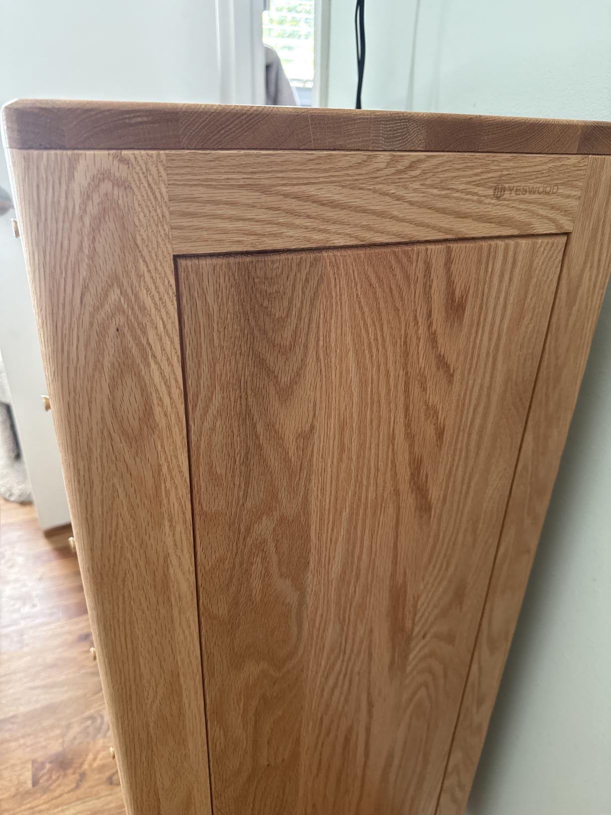 Solid Oak Wood Dresser, 5 Drawer Dresser for Bedroom, Solid Wood Nightstand with Drawers, Modern Chest of Drawers for Living Room, Hallway, Closet, Natural Oak (20