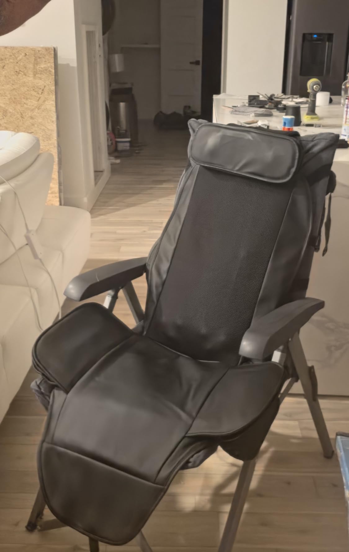 Shiatsu Massage Cushion with Heat, 3D Body Stretching Seat Traction, Kneading Back Massager for Chair with Seat Vibration, PU Leather Office Chair Massager for Home and Recliner, Gift for Father's Day customer photo 1