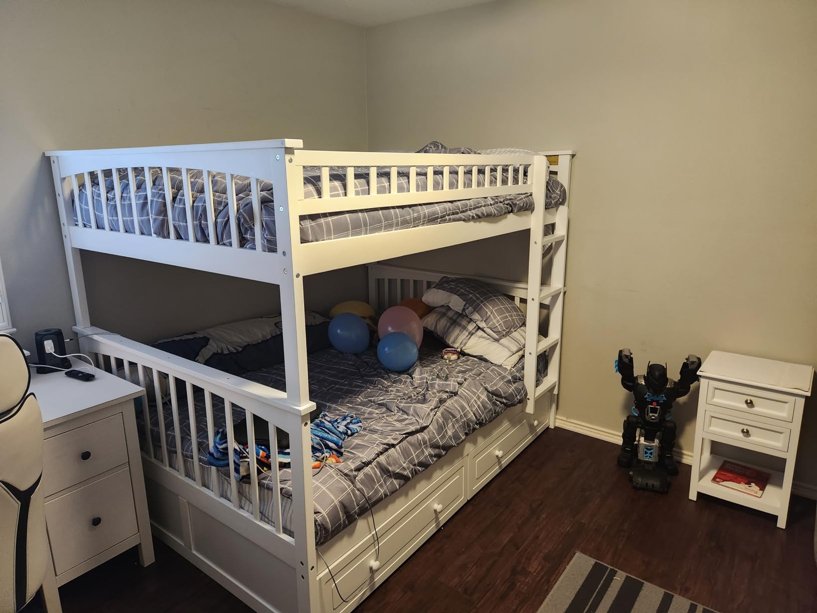 Harper & Bright Designs Convertible Wood Twin Over Full Bunk Bed with 2 Storage Drawers and Ladder - Can Be Divided Into Two Daybeds, Espresso customer photo 1