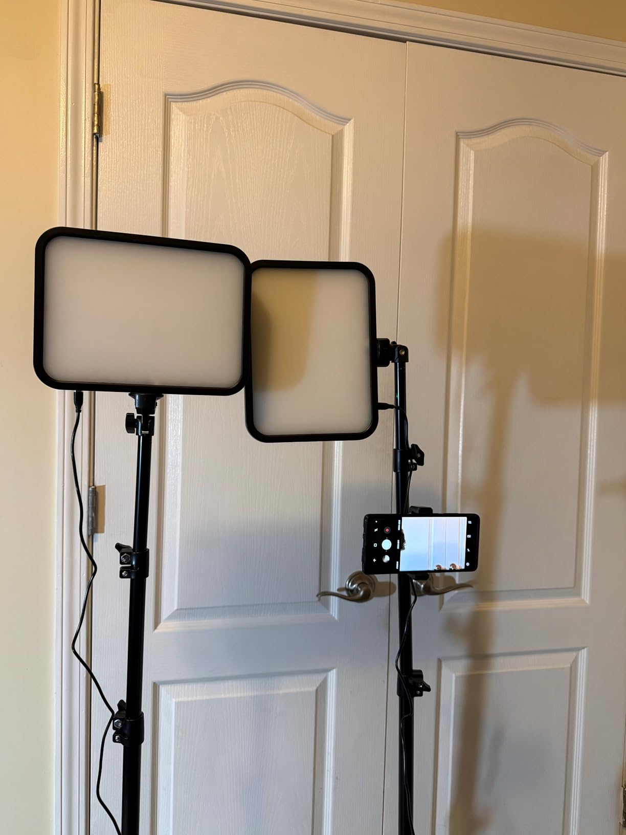 UBeesize 2-Pack LED Video Light Kit with Tripod Stand & Phone Holder | Ultra-Bright 3000-Lumen Dimmable Studio Lights for Live Streaming, Video Recording, Makeup, Gaming, YouTube and Photography customer photo 1