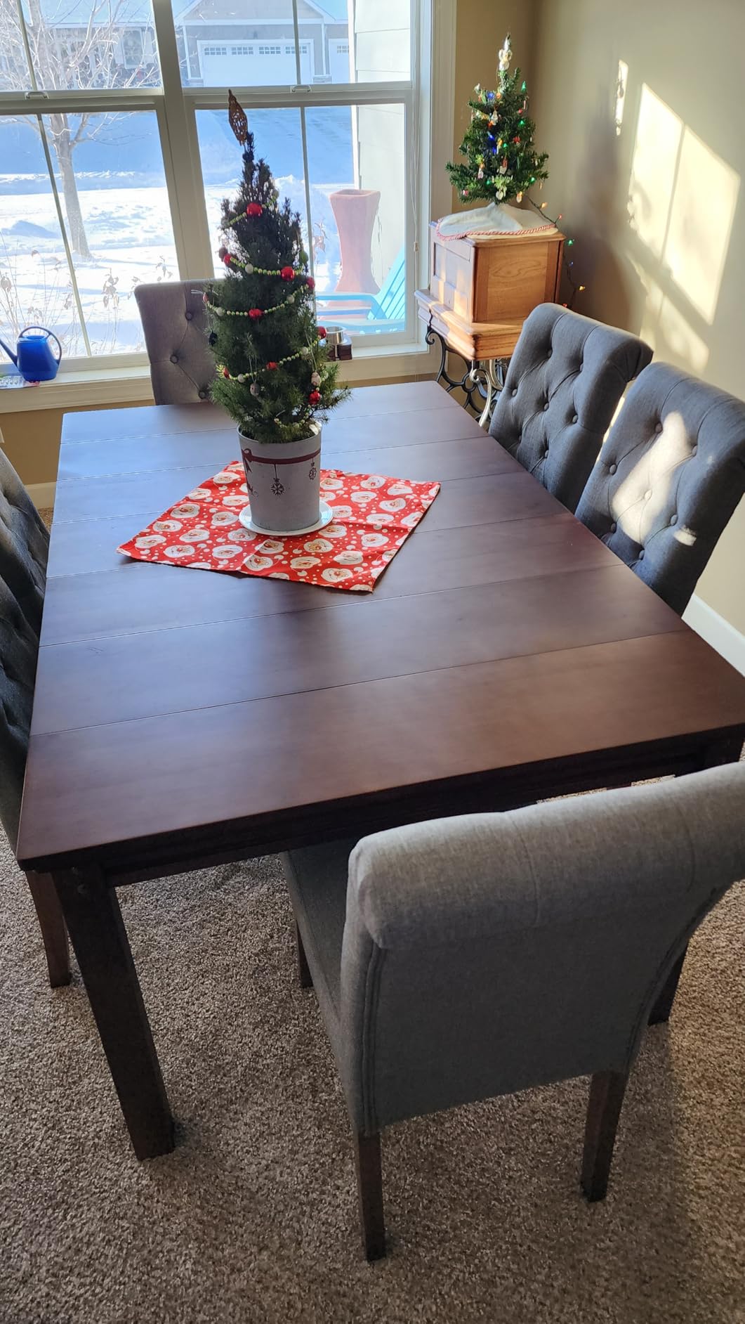 Convertible Board Game Table for 4-6 Players, Spacious Gaming Space w/Clean-Edge Table Top, Non-Slip Play Mat, Cup Holder & Game Tray, Dining Table w/Storage for DND, Poker Card, Family Dinner customer photo 2