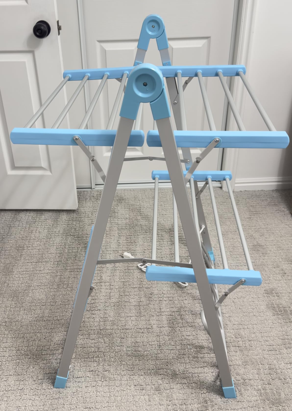 Heating Clothes Drying Rack Foldable Shoes Socks Silvery Gray | Indoor Clothes Drying Rack Foldable Dryer Racks for Laundry customer photo 1