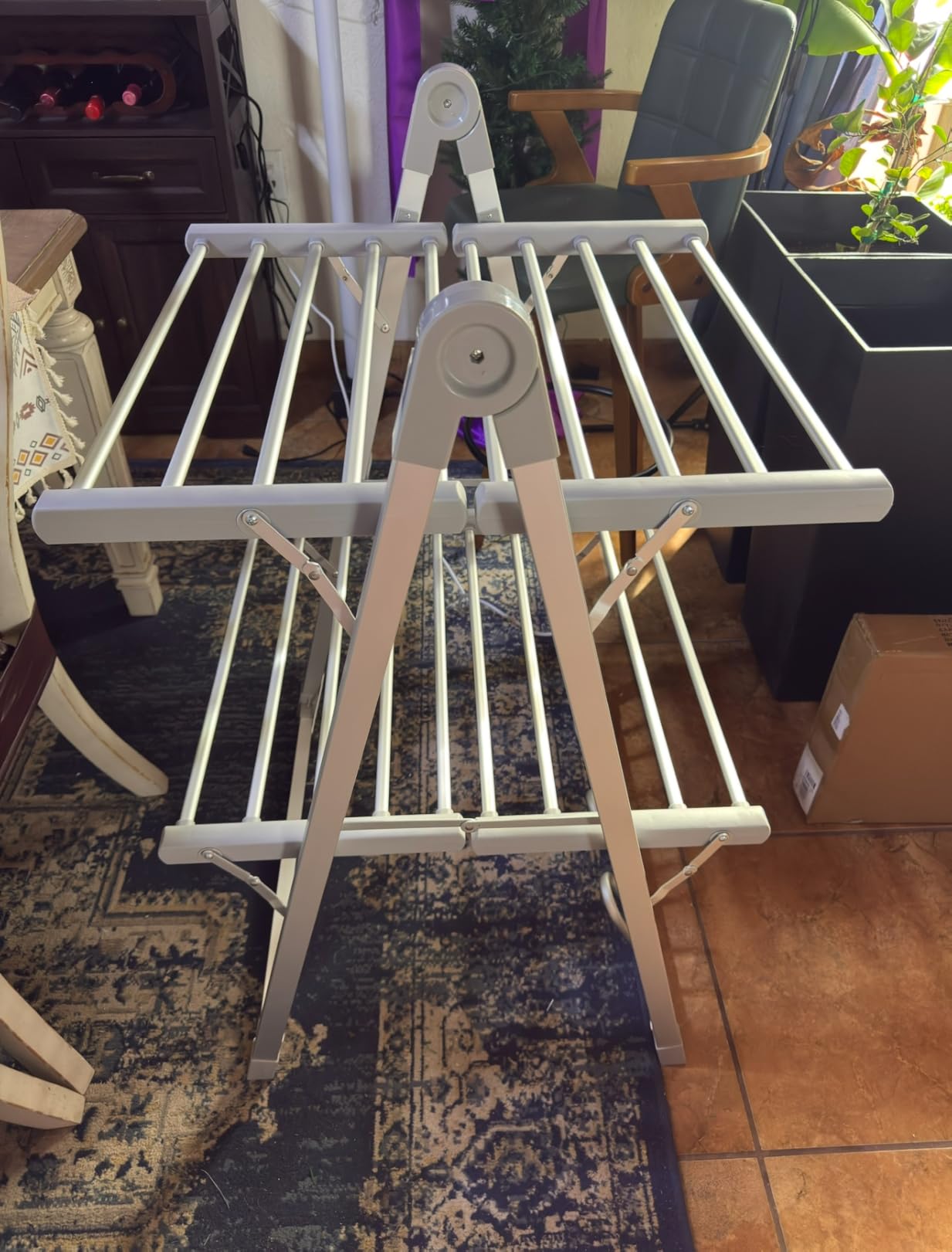 Heating Clothes Drying Rack Foldable Shoes Socks Silvery Gray | Indoor Clothes Drying Rack Foldable Dryer Racks for Laundry customer photo 2