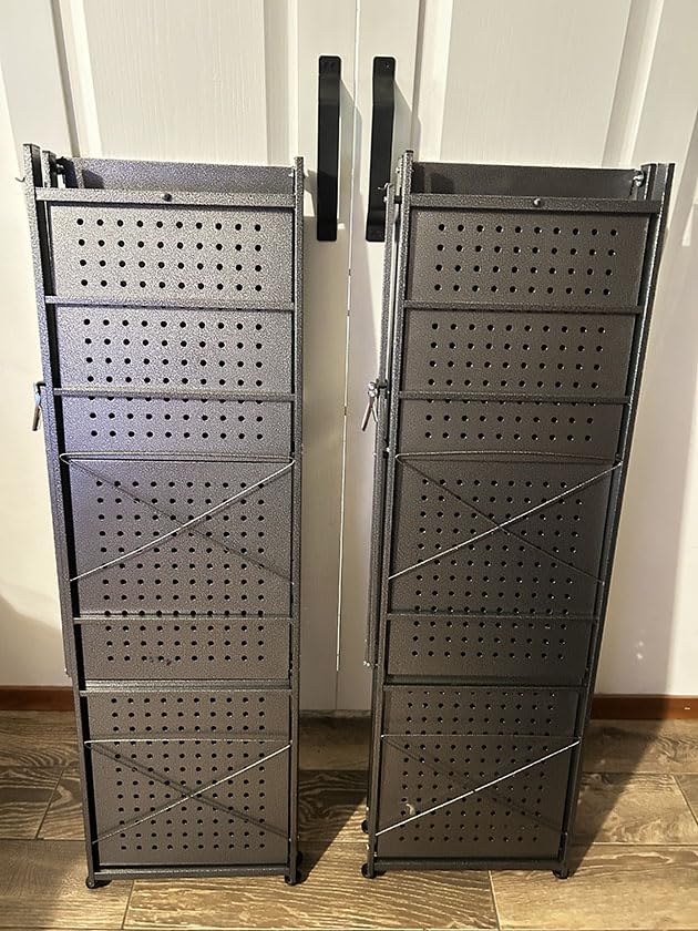 4 Tier Greenhouse Shelving Unit, Plant Stand, 2 Pack, Black | Foldable Heavy Duty Steel Storage Rack, No Assembly Required, 130lbs Per Shelf Capacity, 28x14.6x44.7 Inch Indoor Outdoor Use customer photo 1