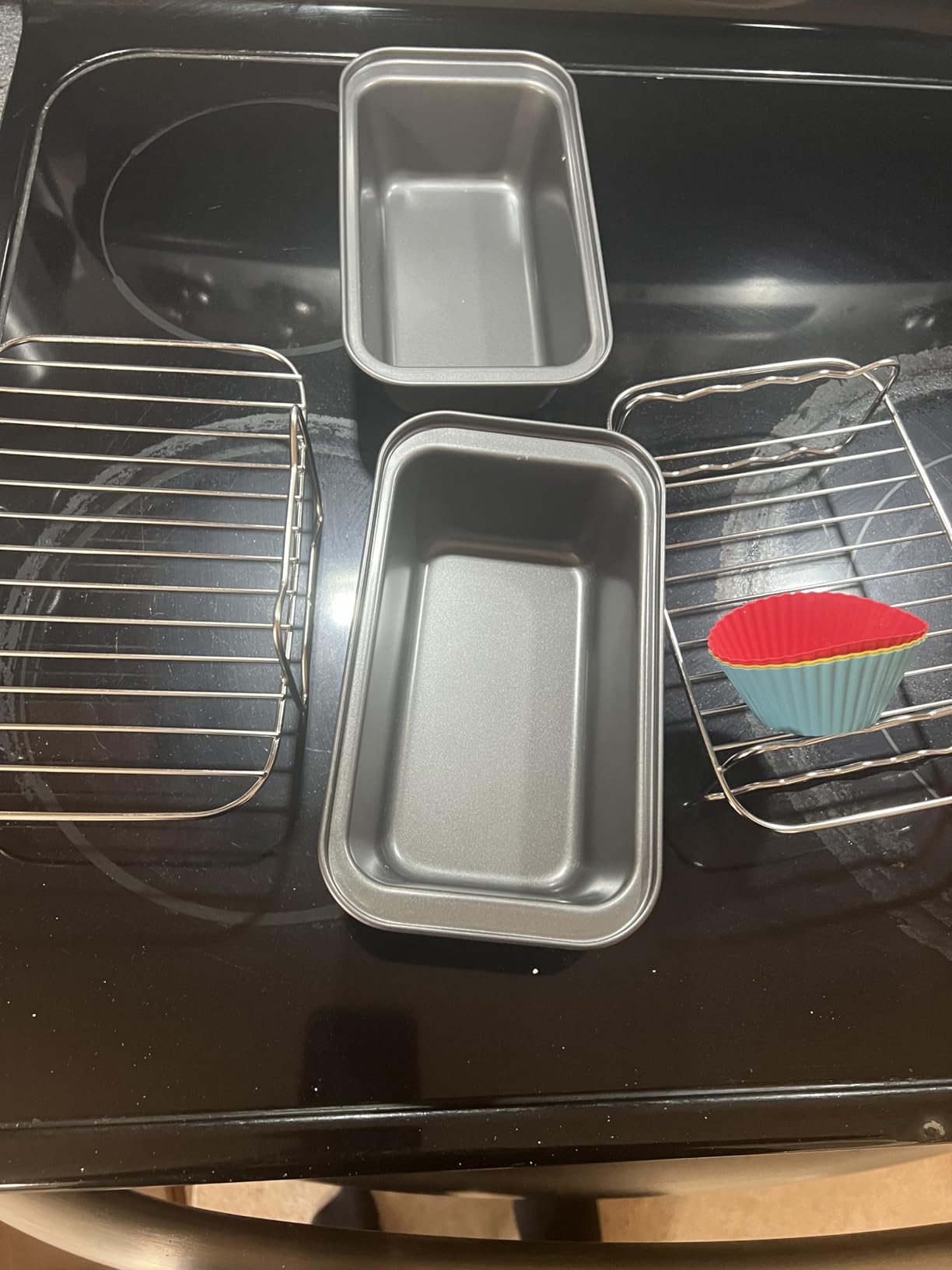 Air Fryer Accessories, 16pcs Set for Ninja DZ401 DZ201 Foodi Dualzone Air Fryers with 100pcs Air Fryer Liners, 2 Non-Stick Pans, Bread, Toasting, Skewer Racks, Food clip, 6 Cake Cups, 2 Mitts customer photo 1