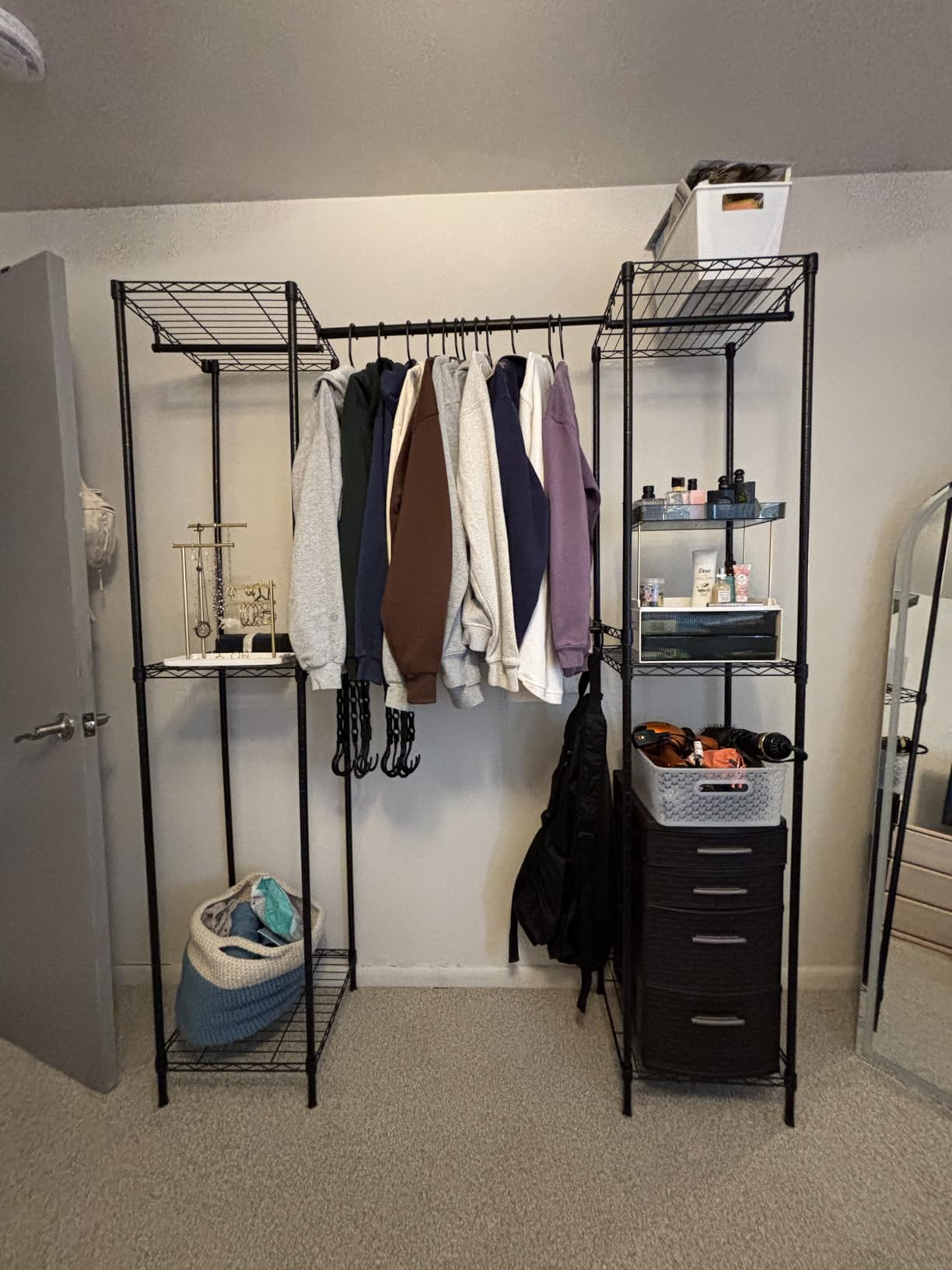 Higeego Heavy Duty Clothing Rack, Large Clothes Rack, H11 Gold | Clothing Rack for Hanging Clothes, Extra Large Closet Rack, Freestanding Garment Rack, Wardrobe Closet, Extendable Hanger Rod customer photo 2