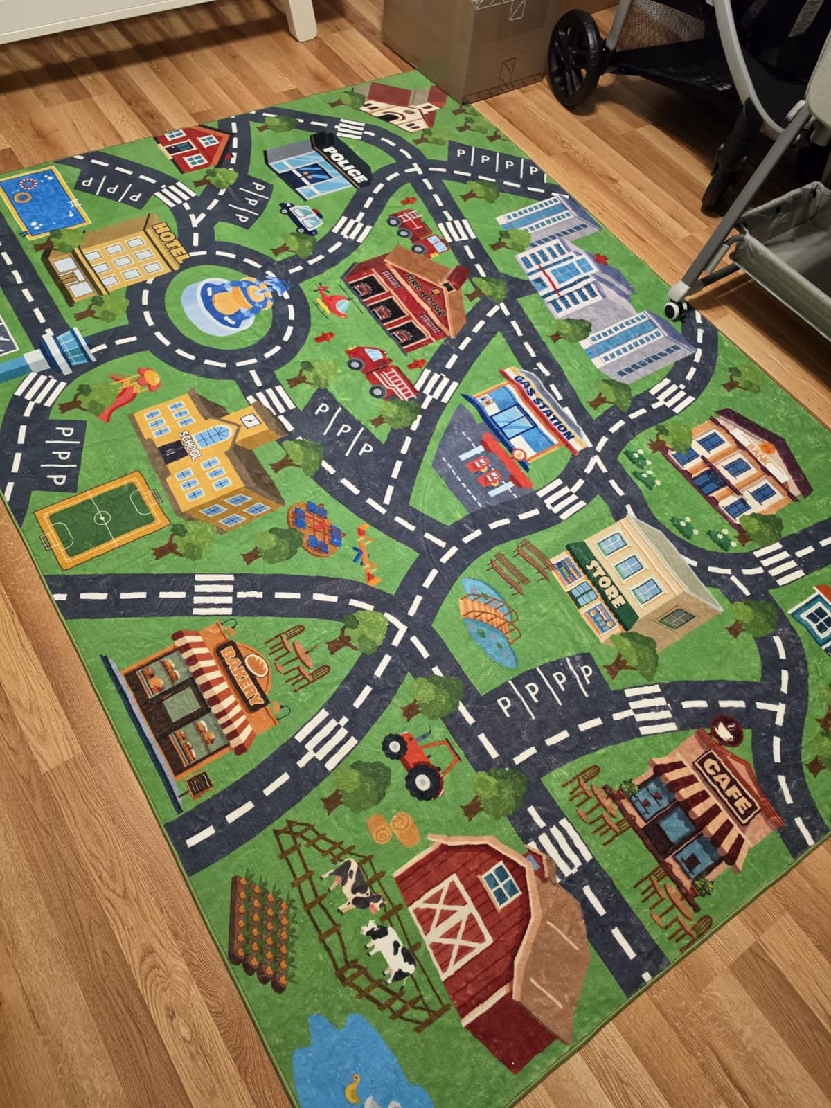 Kids Rugs for Playroom, 8x10ft Car Rug Play Mat Town City Road Map Rug | Soft, Non-Slip, Childrens Car Carpet Playmat, Washable Kids Play Rug, for Classroom Bedroom Boys Room, Stain Resistant customer photo 1
