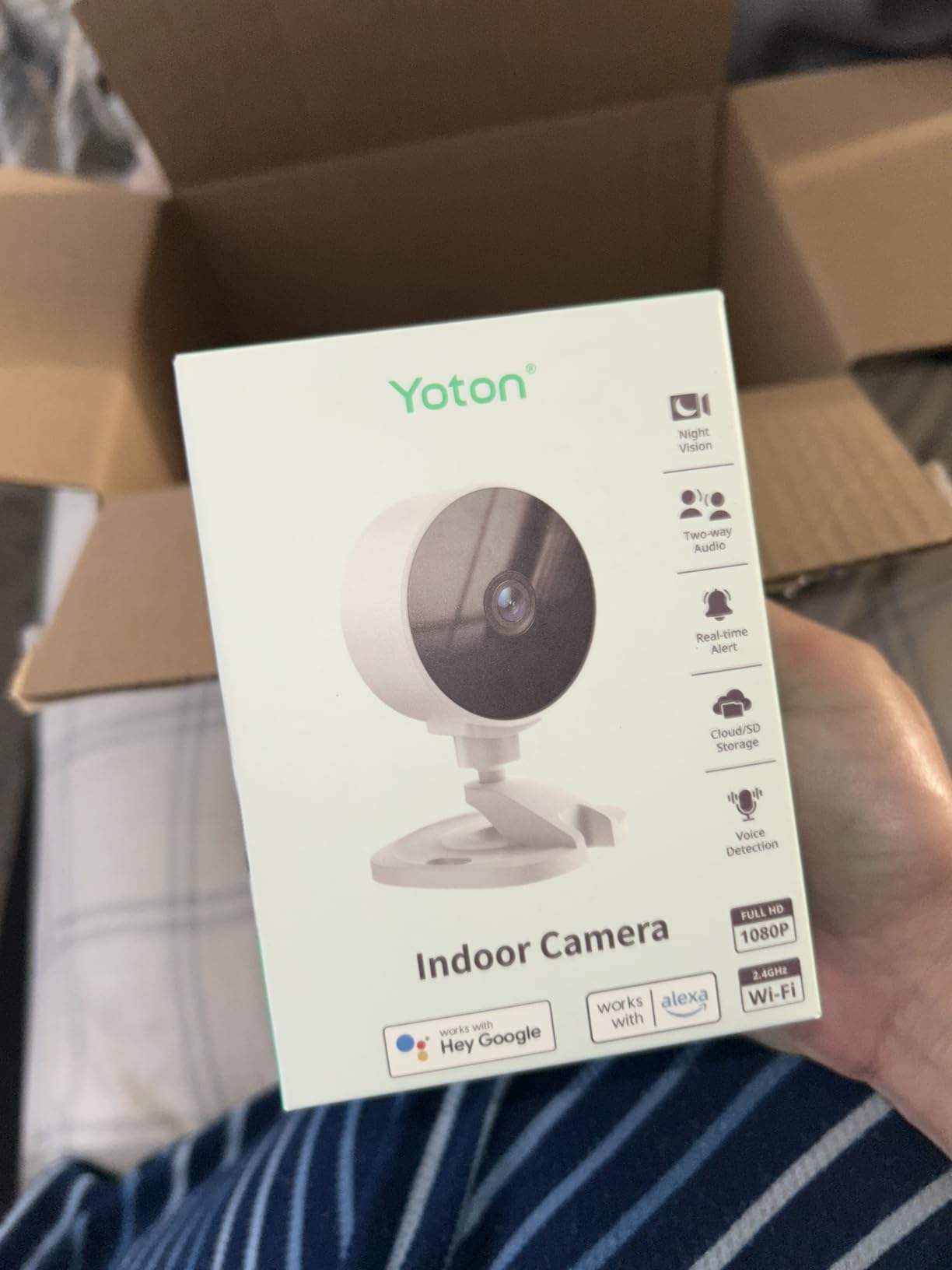 YOTON Indoor Security Camera for Baby Monitor, Home & Pets, 2.4GHz WiFi with Motion Detection, Night Vision, 2-Way Audio, Works with Alexa & Google Home, Local Storage or Optional Cloud, WS01 customer photo 2