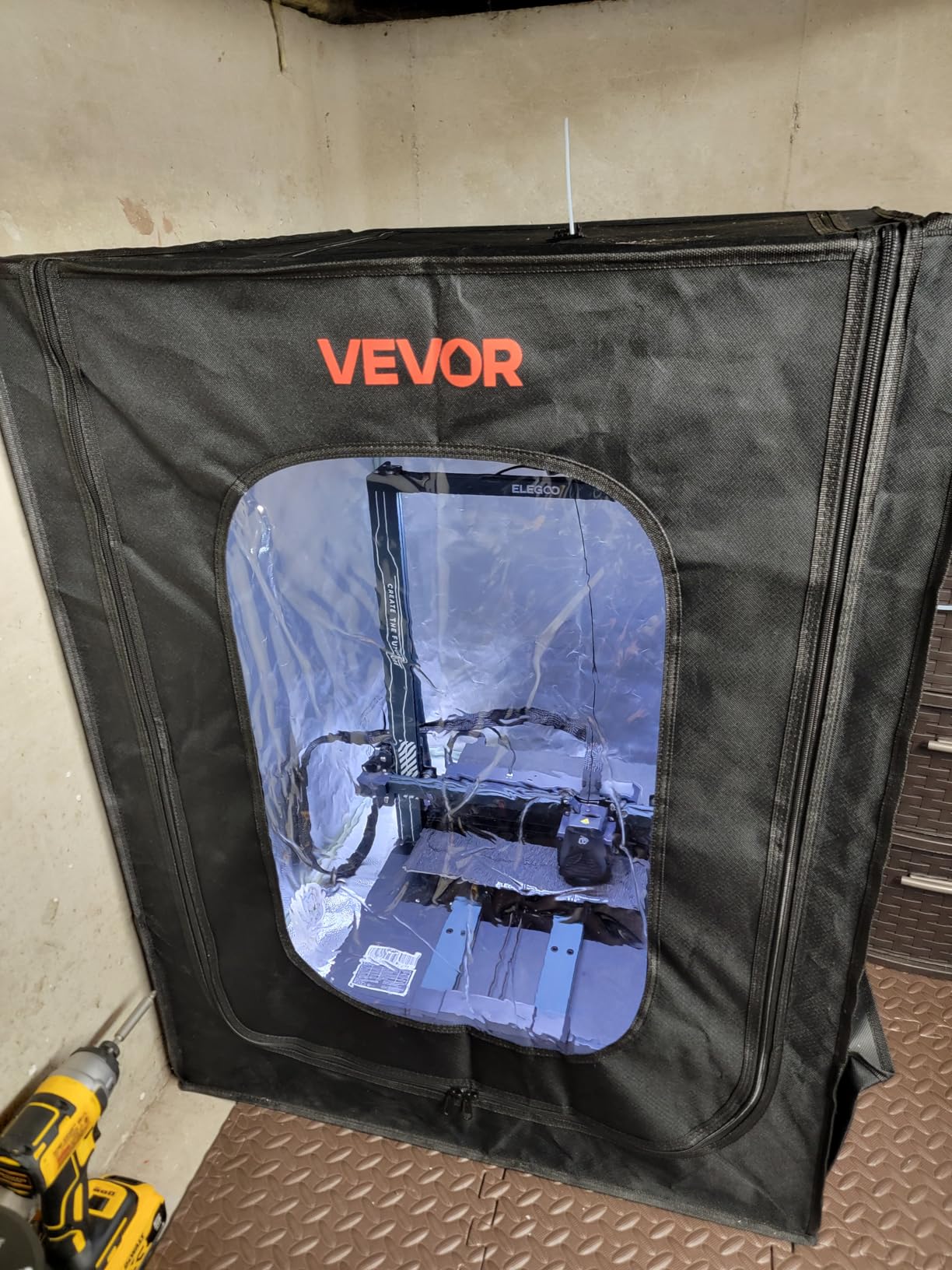 VEVOR 3D Printer Enclosure, Dustproof Waterproof Oxford Cloth 3D Printer Tent, Constant Temperature Protective Case with LED Lighting, Compatible with Creality/ELEGOO/Anycubic Multiple Popular Models customer photo 1