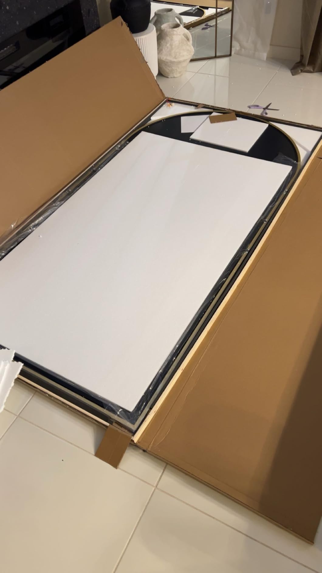 DYNWELL Arched Full Length Mirror, Floor Mirror with Stand, 90
