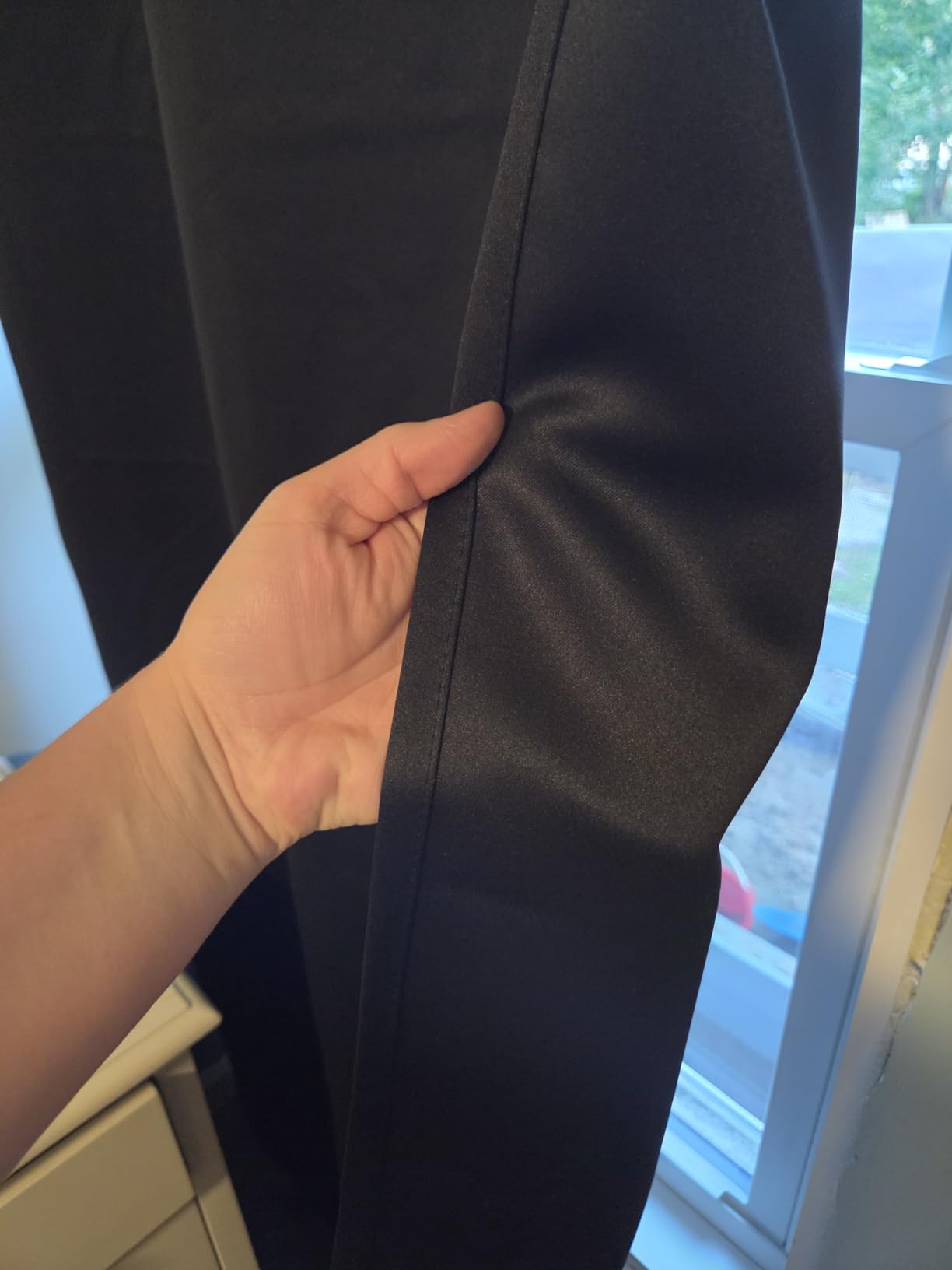 Simplebrand Black 100% Blackout Curtains 84 Inch Length 2 Panels Set for Bedroom/Living Room, Solid Full Room Darkening Thermal Insulated Grommet Energy Saving Window Treatment Drapes, Each 52