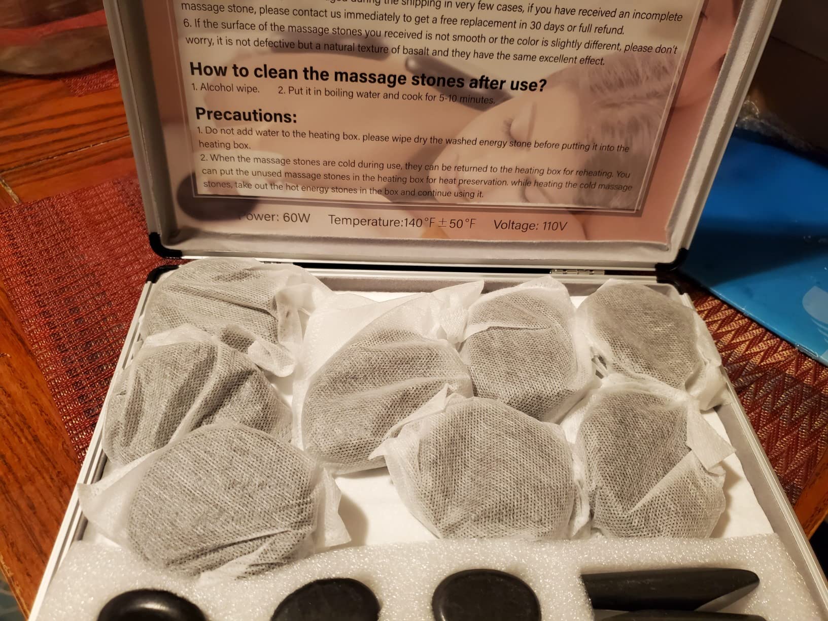 Hot Stones Massage Set, 20Pcs Basalt Hot Stones with Heater Kit, Massage Stones for Professional or Home spa, Relaxing, Healing, Pain Relief customer photo 1