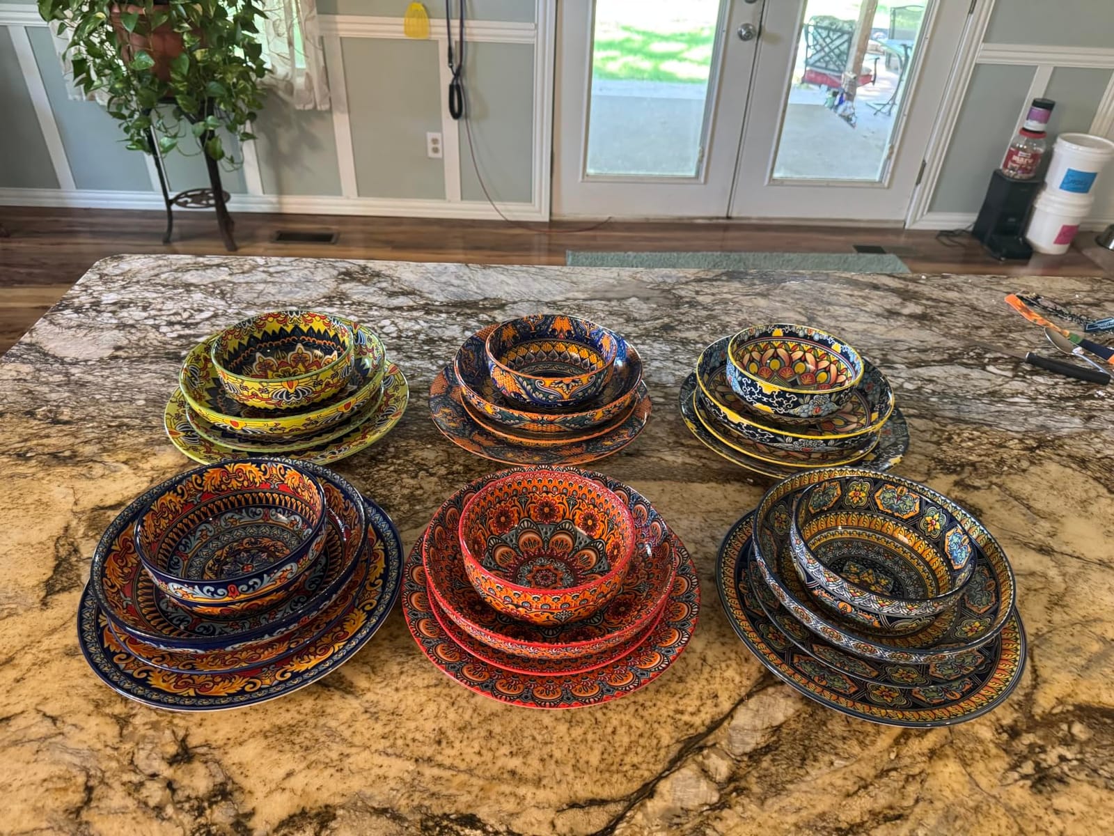 vancasso 24-Piece Dinnerware Sets, Plates & Bowls Sets Service for 6, Bohemian Porcelain Dishes Set for 6, Kitchen Dinner Set, Microwave & Dishwasher Safe, Scratch Resistant, Series KRVI customer photo 2