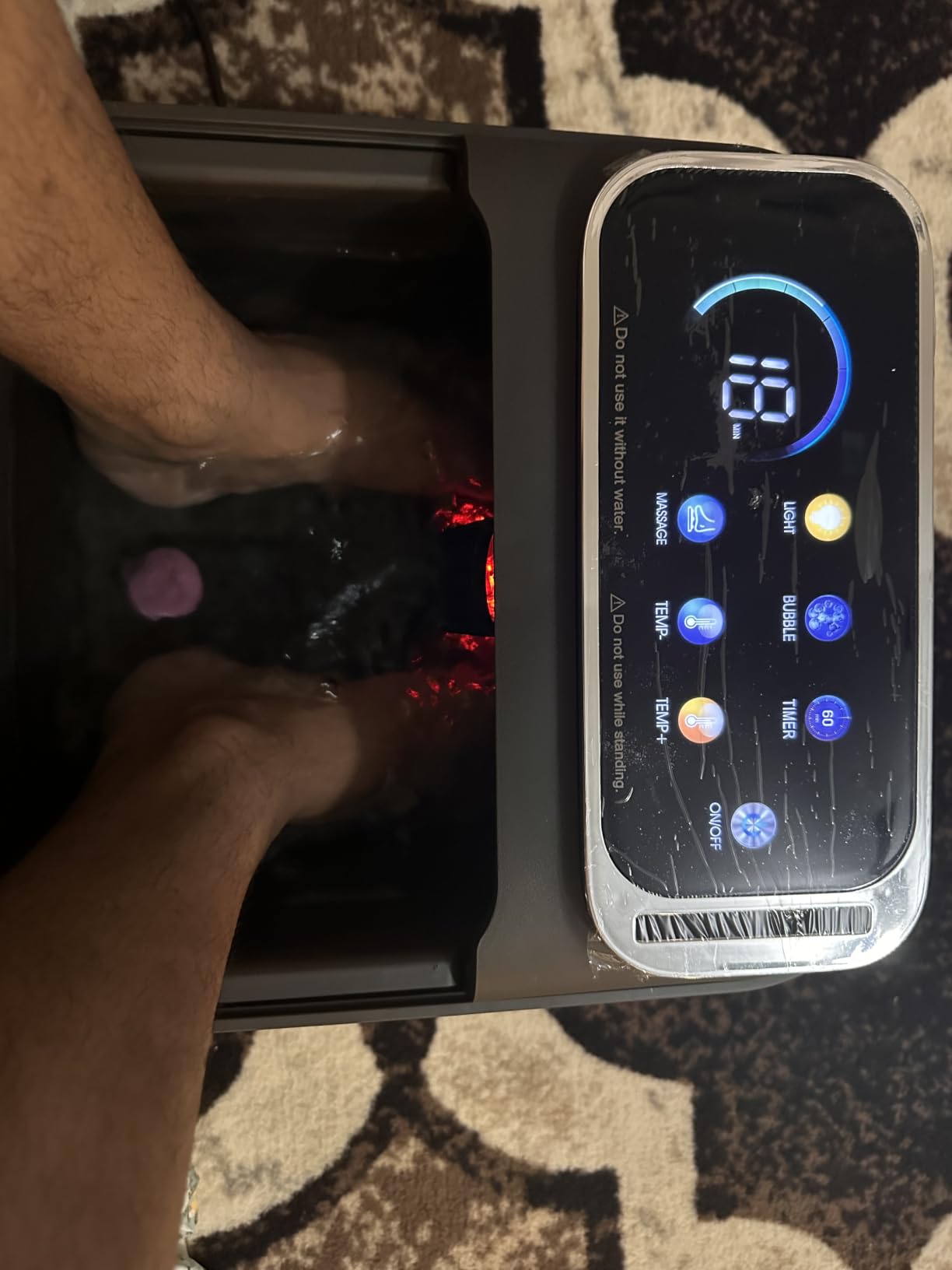 Collapsible Foot Spa Bath with Heat and Massage, Motorized Shiatsu Foot Massager Tub for Plantar Fasciitis & Stress Relief, Temp Control, Bubbles, Remote, Pedicure Spa at Home customer photo 1