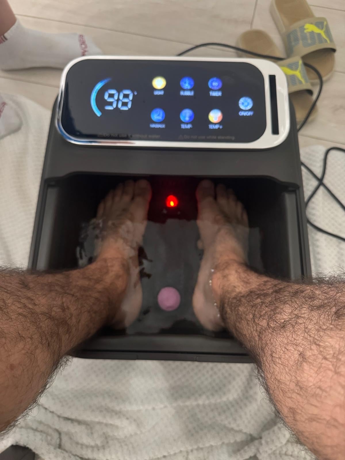 Collapsible Foot Spa Bath with Heat and Massage, Motorized Shiatsu Foot Massager Tub for Plantar Fasciitis & Stress Relief, Temp Control, Bubbles, Remote, Pedicure Spa at Home customer photo 2