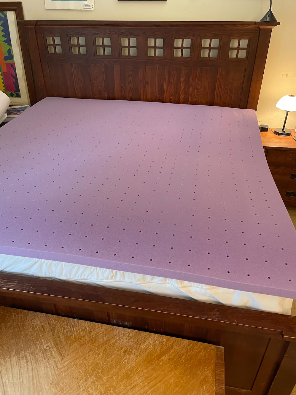 SINWEEK 4 Inch Dual Layer Bamboo Memory Foam Mattress Topper with Cooling Gel Memory Foam & Soft Pillow Top Mattress Pad for Pressure Relief, Rolled Separately for Faster Expansion, Queen Size customer photo 1
