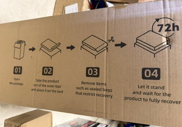 SINWEEK 4 Inch Dual Layer Bamboo Memory Foam Mattress Topper with Cooling Gel Memory Foam & Soft Pillow Top Mattress Pad for Pressure Relief, Rolled Separately for Faster Expansion, Queen Size customer photo 2