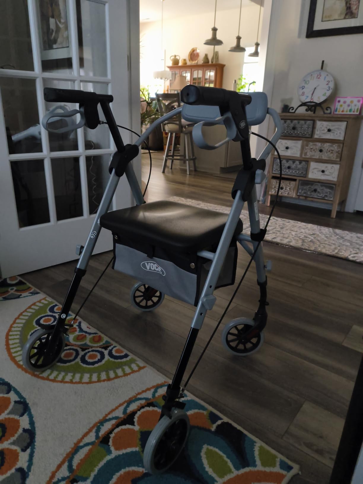 VOCIC Z11 Rollator Walker for Seniors with Seat, 380 LBS | Lightweight Design with Ergo Seat & Backrest, Height Adjustable & Easily Foldable for Seniors' Mobility, Blue customer photo 2