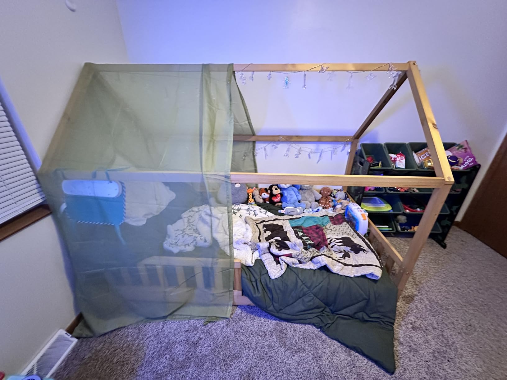 Jocisland Twin Size House Bed for Kids, Montessori 100% Wooden Floor Bed Frame customer photo 1