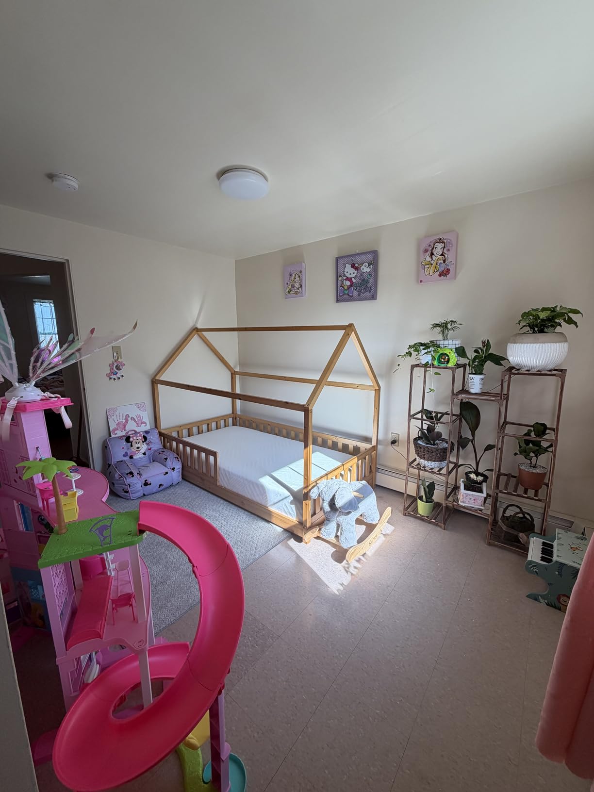 Jocisland Twin Size House Bed for Kids, Montessori 100% Wooden Floor Bed Frame customer photo 2