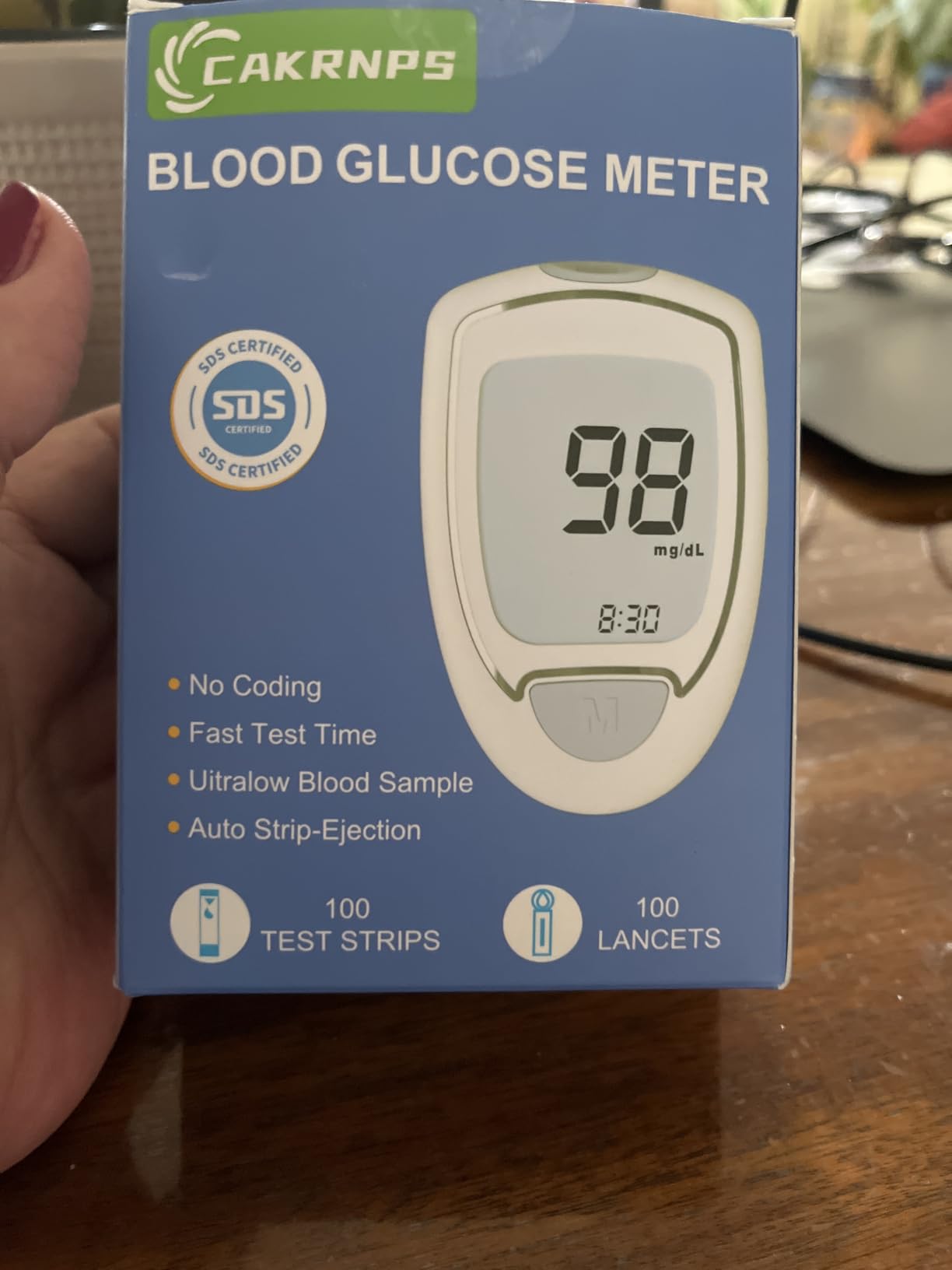 Blood Glucose Monitor, Glucometer Kit with 100 Strips and Lancets, Diabetic Testing Kit with Auto Eject, No Coding, Large Display for Seniors, Blood Sugar Testing Kit for Travel & Home Use customer photo 2