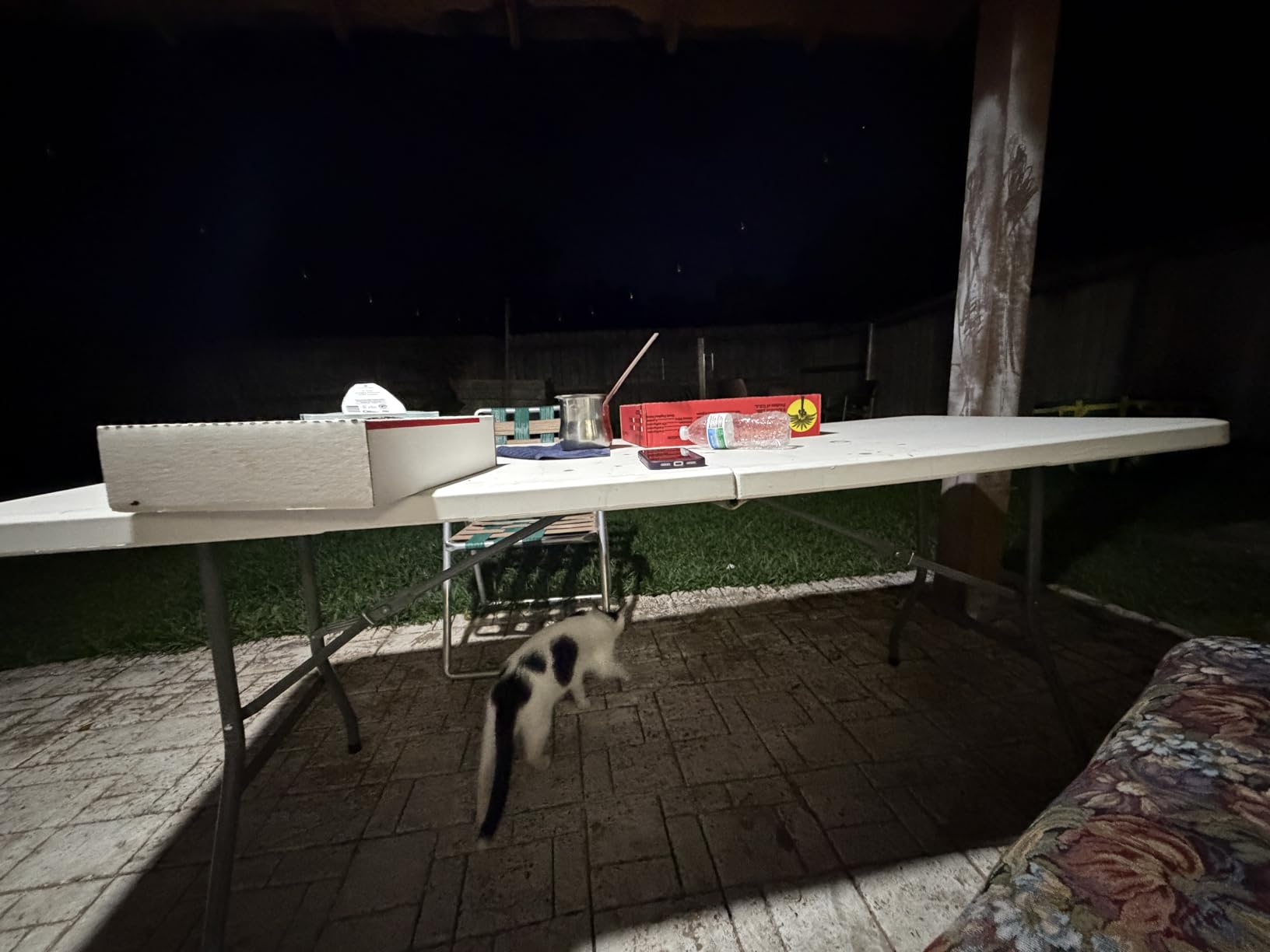 FDW 8FT Folding Table, Portable Fold-in-Half Plastic Picnic Party Table with Carrying Handle (White, 8FT) customer photo 1