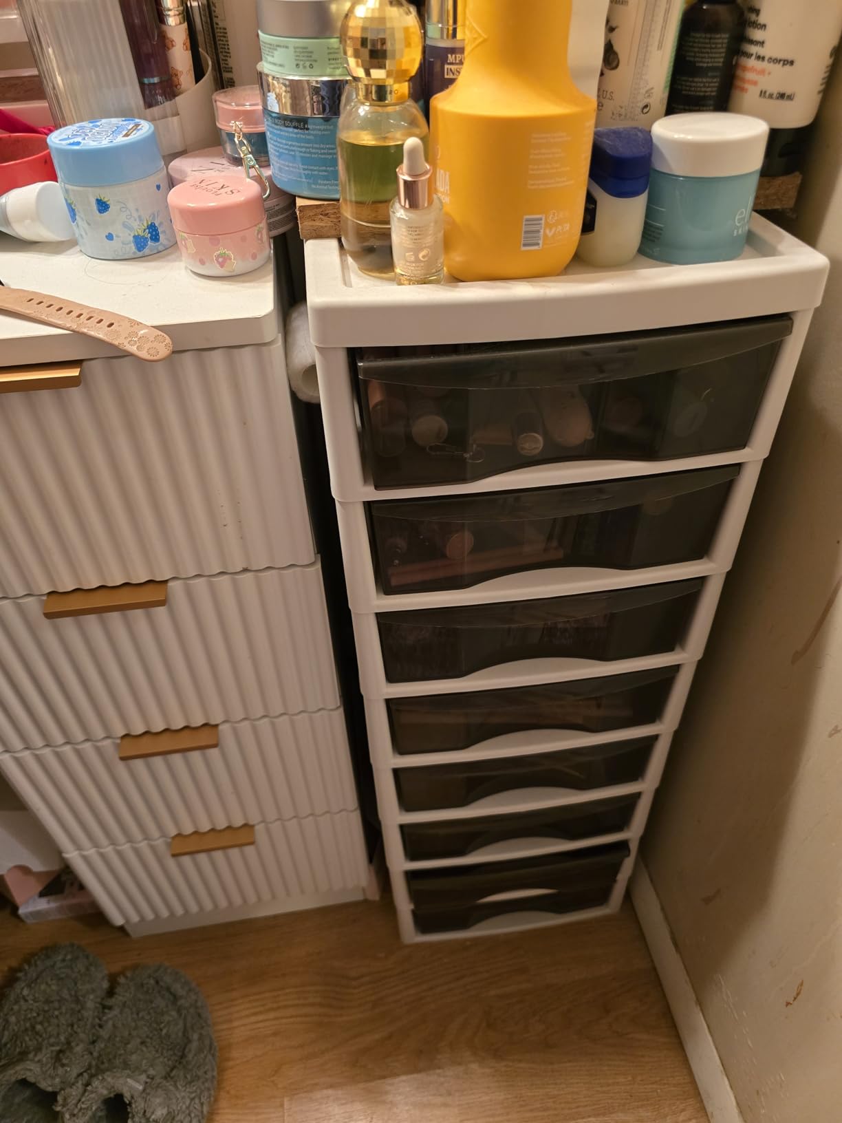 Board Game Storage Cabinet - Plastic Clear Storage Containers, 8-Tier Large Capacity, with Individual Pull-Out Drawers, Lockable Wheels Casters, Ideal for Card Game Boxes and Standard-Size Board Games customer photo 2