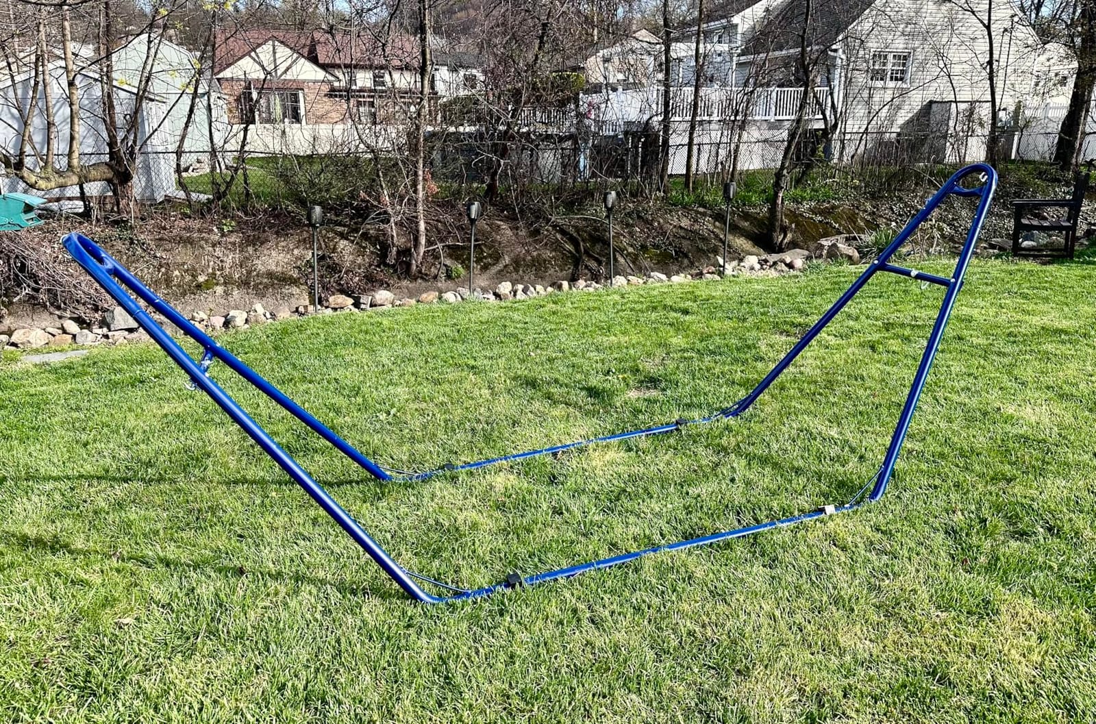 gafete Hammock Stand for Outside, Fits 9-14ft Hammock, 600 lbs Capacity | Universal, Tool-Free Setup, Heavy-Duty 2 Person Powder-Coated Steel Stand, Chains & S-Hooks Included, Multi-Use, Black customer photo 1
