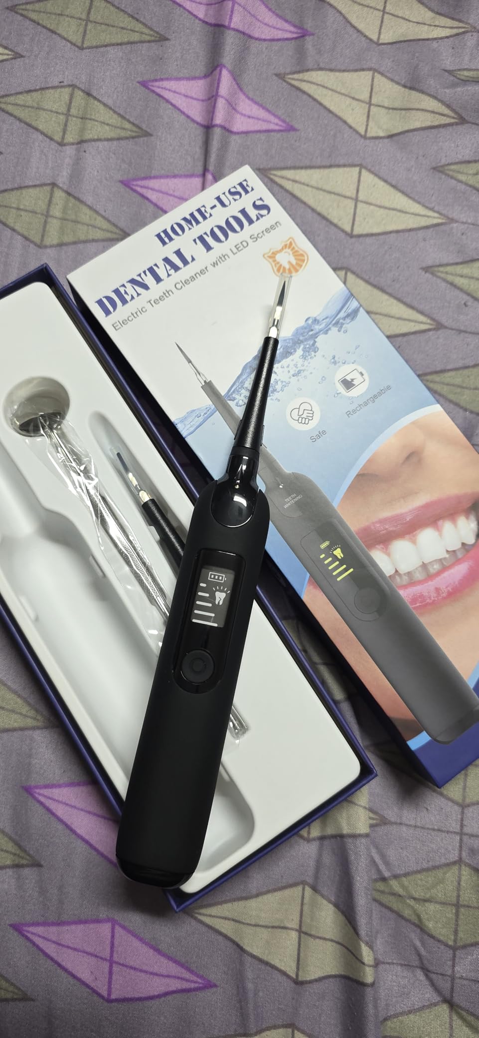 Plaque Remover for Teeth, Dental Cleaning Kit Tartar Remover for Teeth with LED Light & 5 Modes,ULTRASONIC Tooth Scaler Model DSCIOP customer photo 1